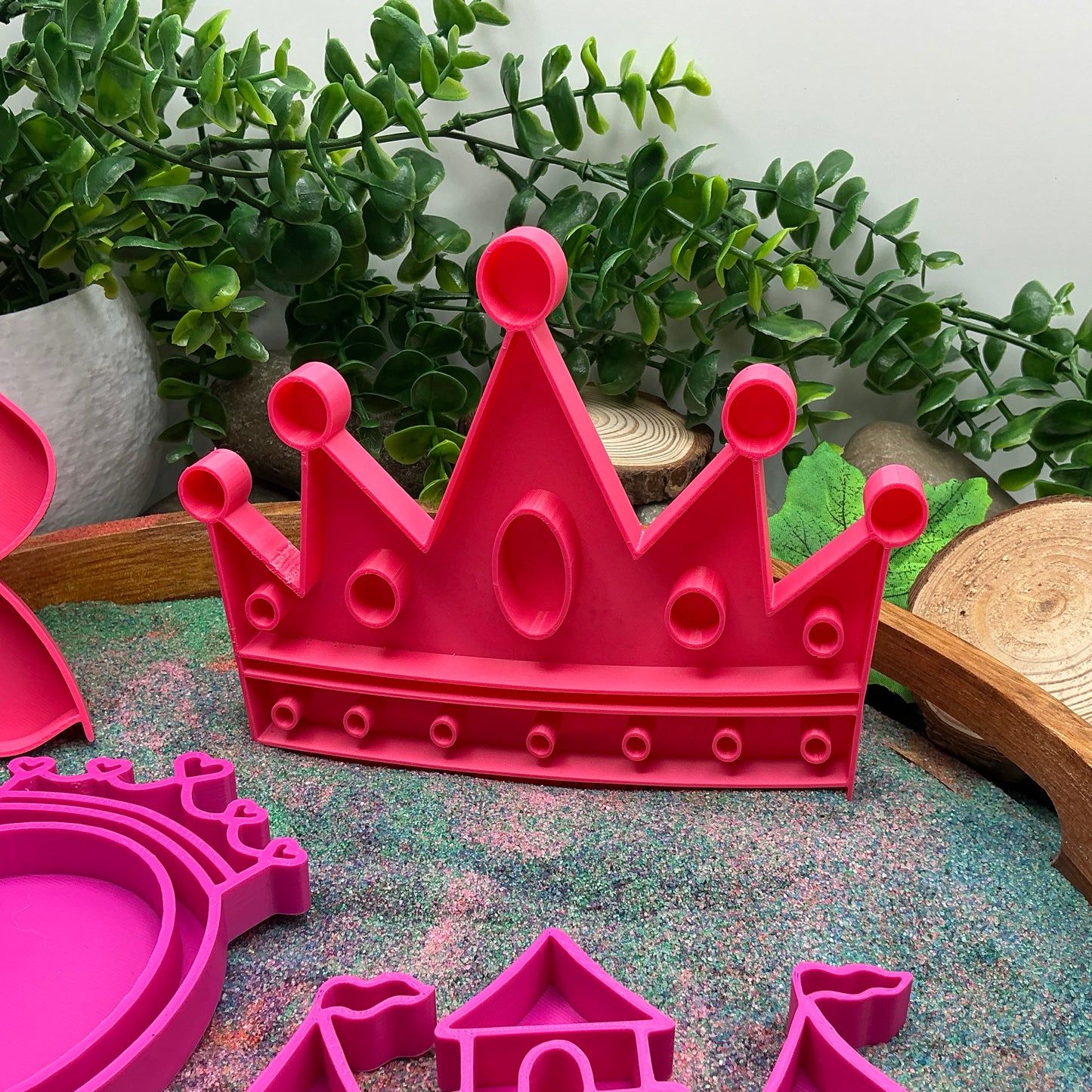 Princess theme fill shapes 4 piece set princess castle crown & mirror