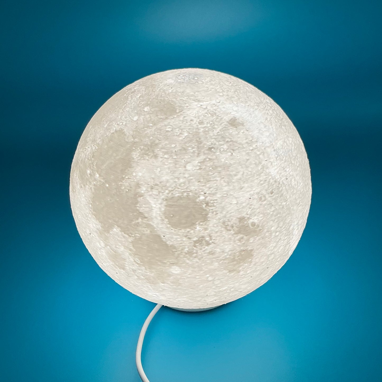 6" High-Res 3D Printed Moon Lamp | Realistic NASA Lunar Surface Night Light | Ce - Main Product Image