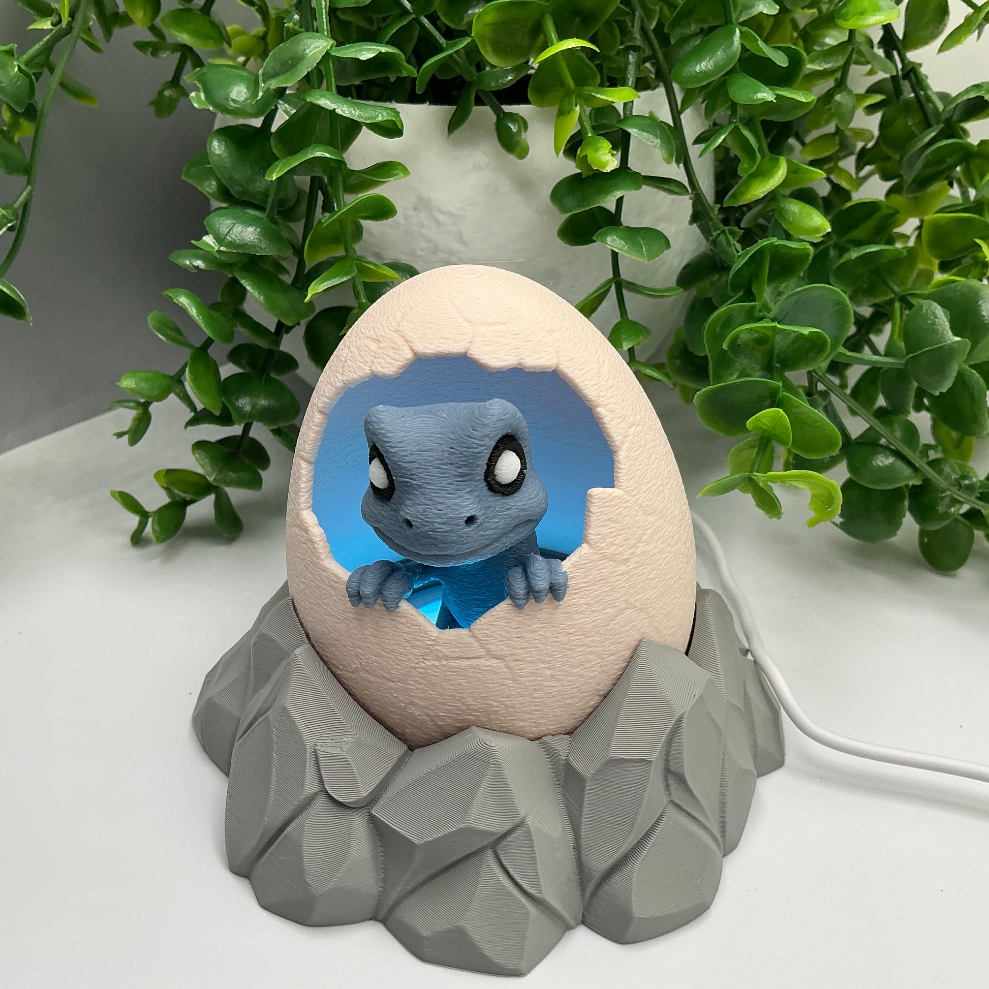 Dinosaur Hatching Egg Lamp Soft Glow Night Light Whimsical Home Bedroom D�cor - Close Up