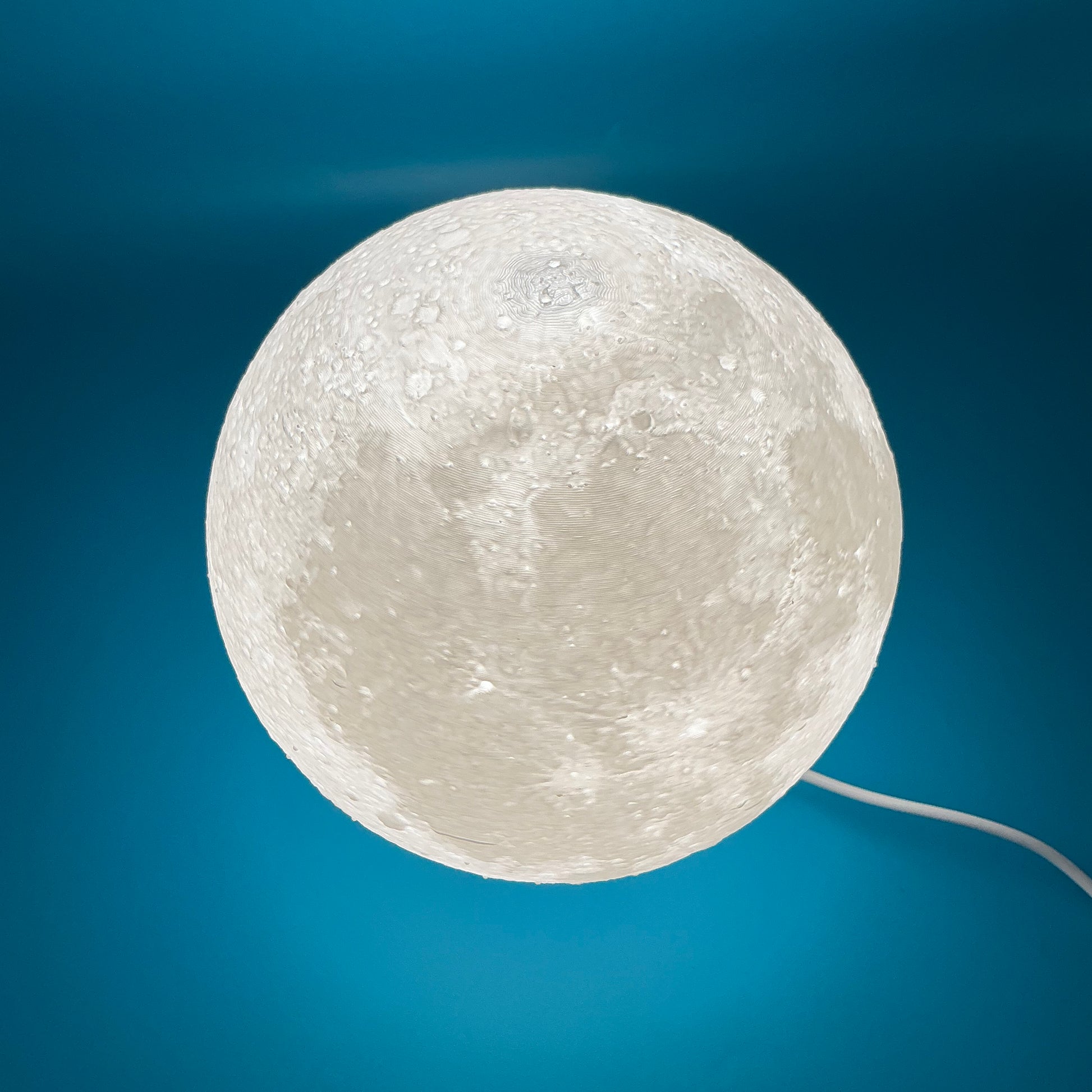 6" High-Res 3D Printed Moon Lamp | Realistic NASA Lunar Surface Night Light | Ce - Alternative View