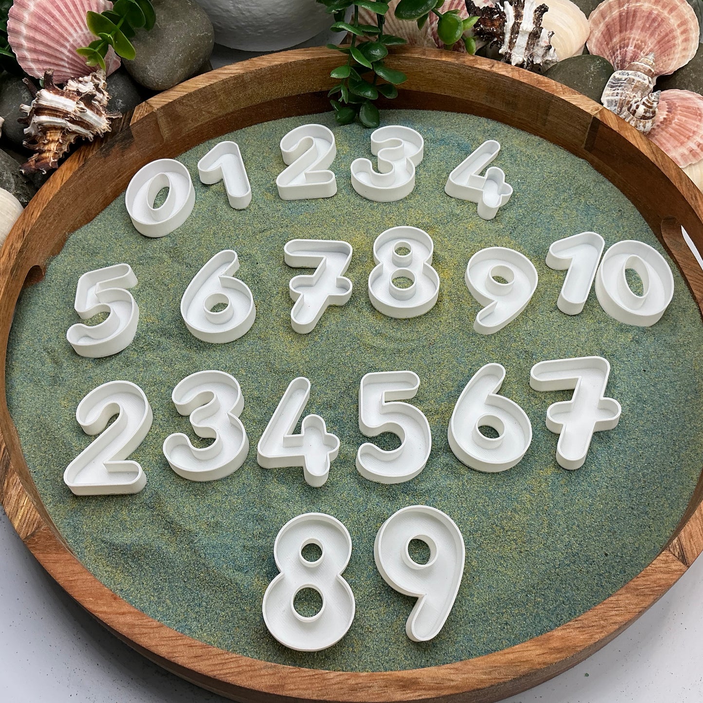 3D-printed small numbers sensory play set, 20 pieces for sand and rice tuff trays - view 6 of 9