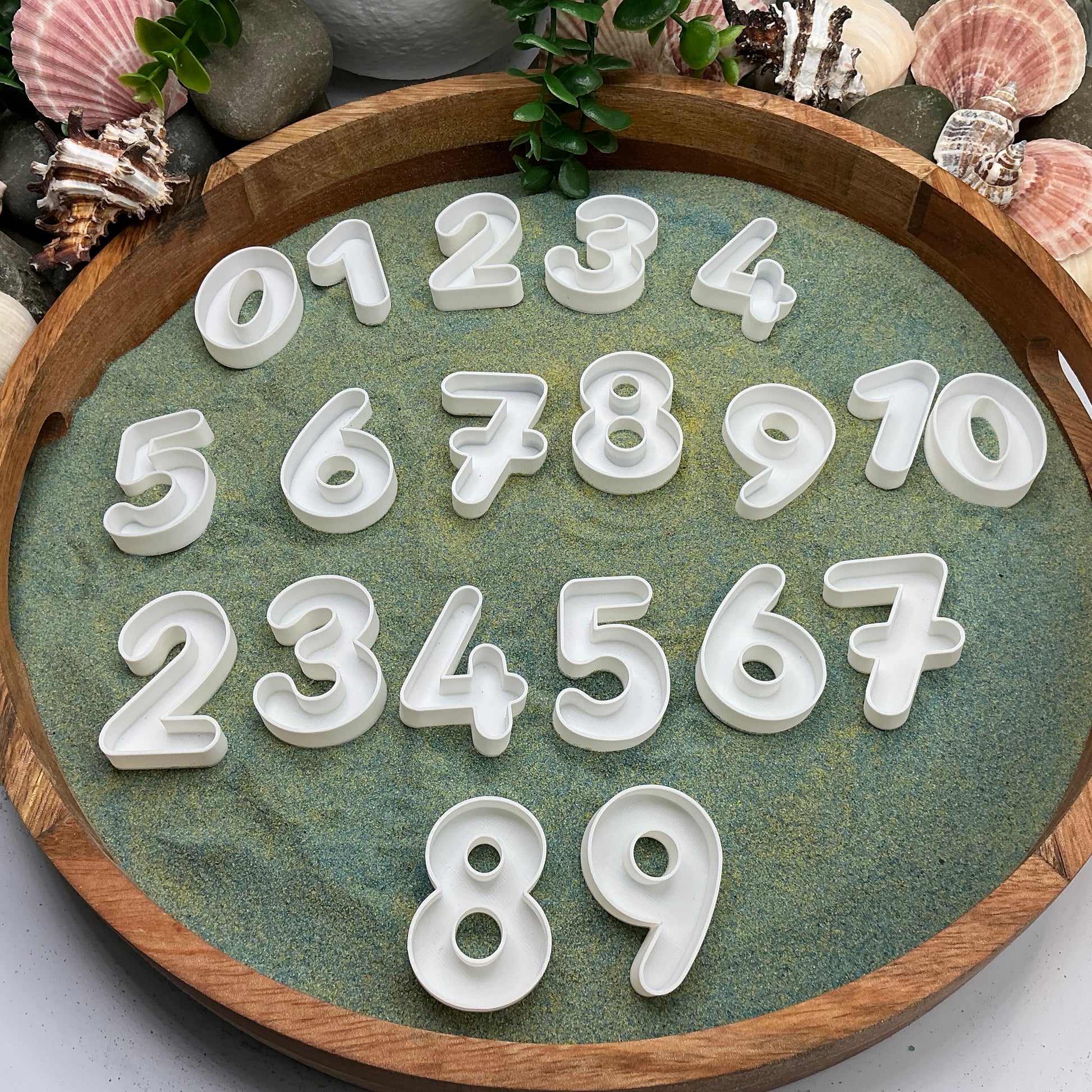 3D-printed small numbers sensory play set, 20 pieces for sand and rice tuff trays - view 6 of 9