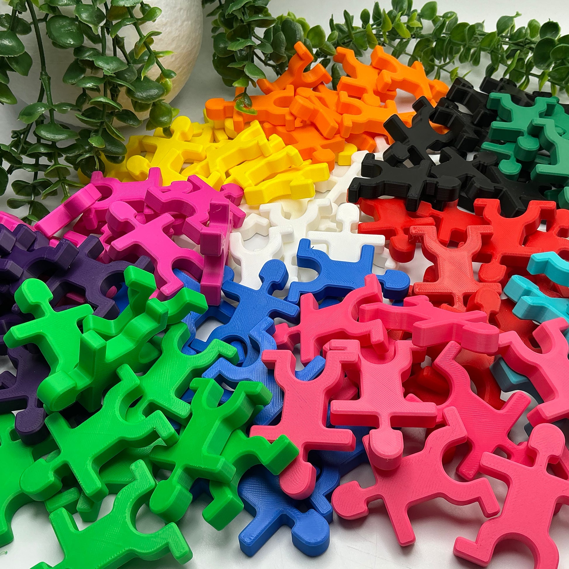 People Stacking Counting Counters (10 Piece Set) Montessori Math Toy Fine Mot... - showing texture