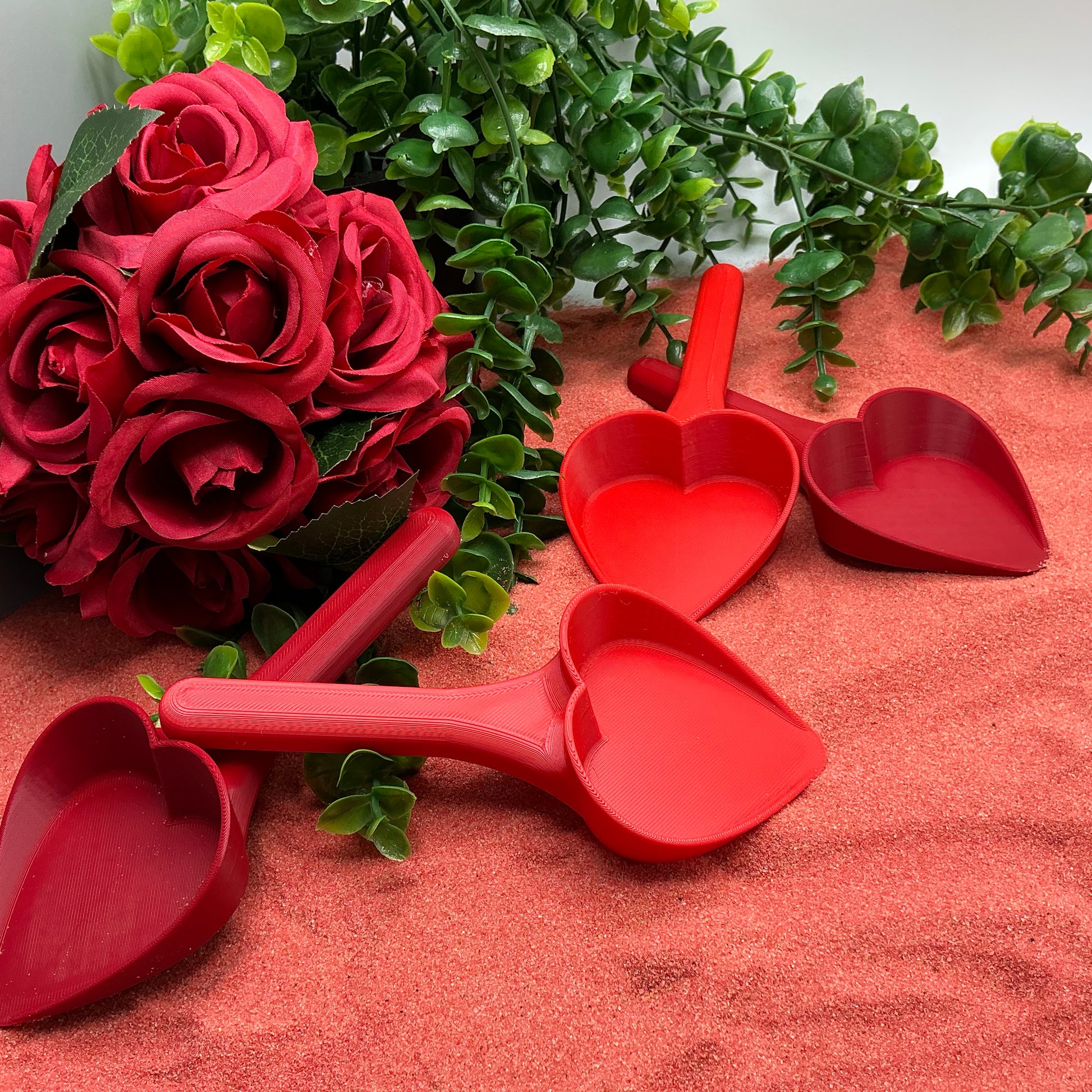 Valentine's Day Cupcake Sensory Trays & Heart Scoops Eco Friendly Montessori Toy - View 10