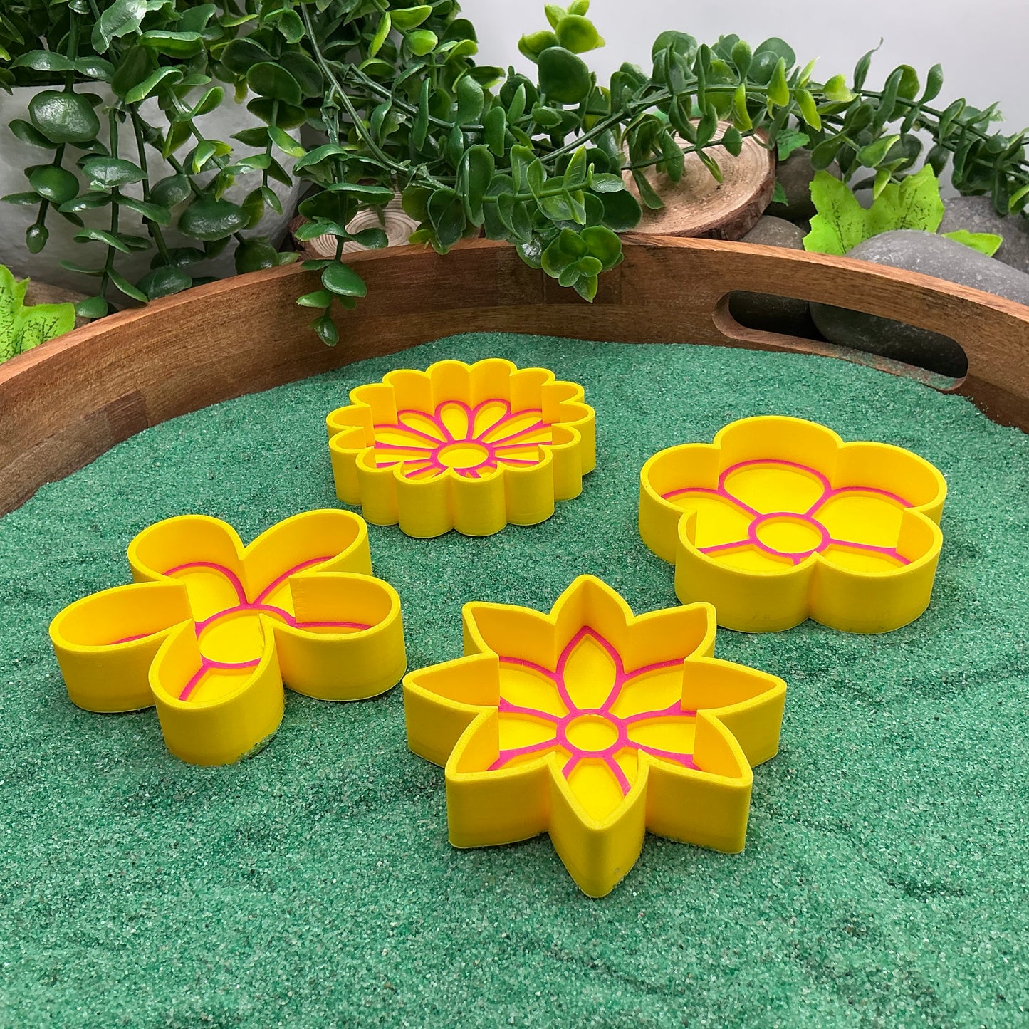 3D-printed flower sensory fill shape set - 4 piece for tuff trays, sandpits and garden play - view 2 of 9
