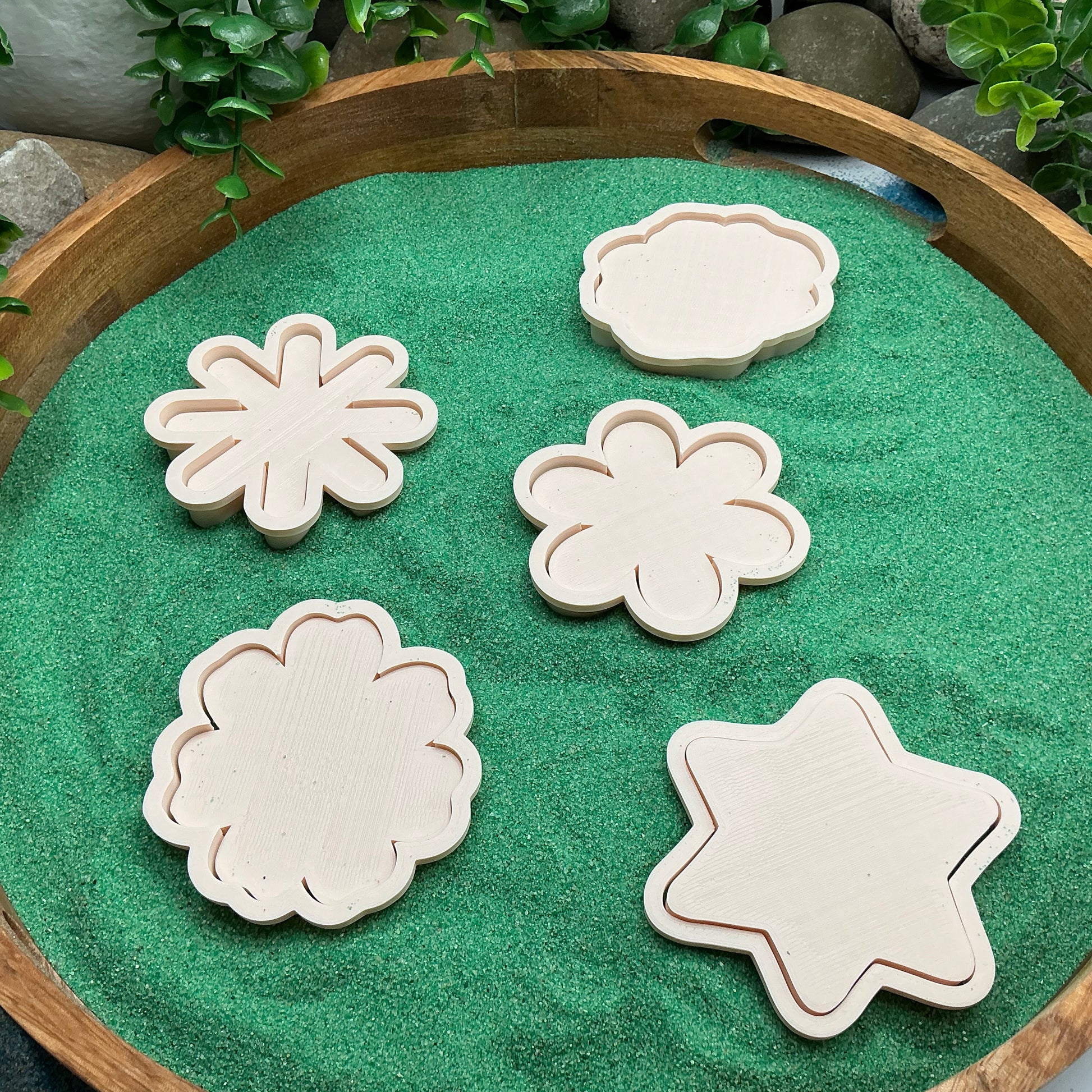 3D-printed flower garden play dough cookie cutter set - 5 piece spring and summer garden theme - view 8 of 10
