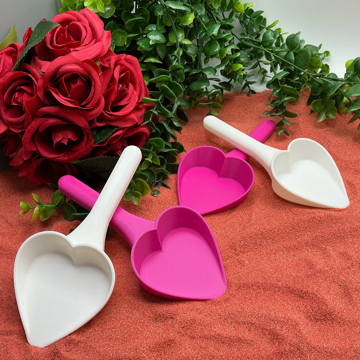 Heart Scoops 4 x Piece Eco-Friendly 3D Printed Toy Sensory Play Scoop for Rice,  - View 7