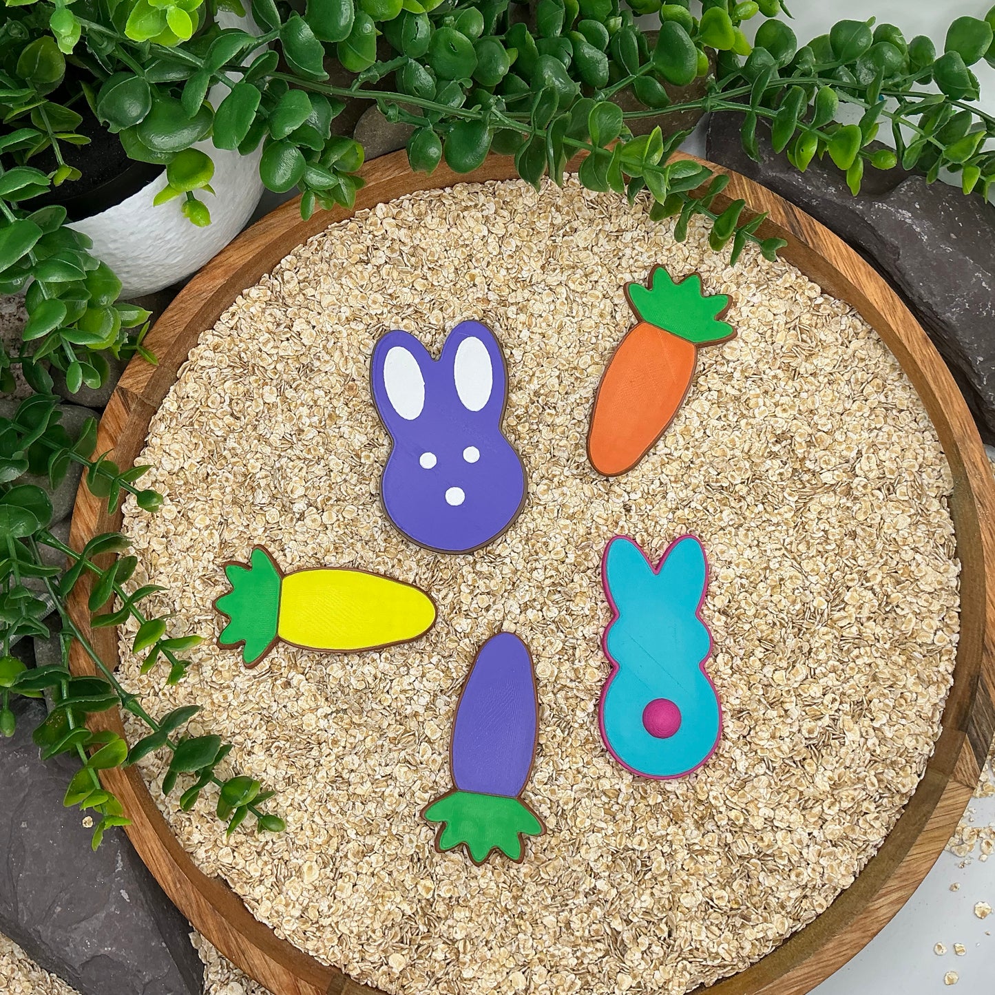 pretend food play kitchen role  play 5 piece set rabbit & carrots cookies