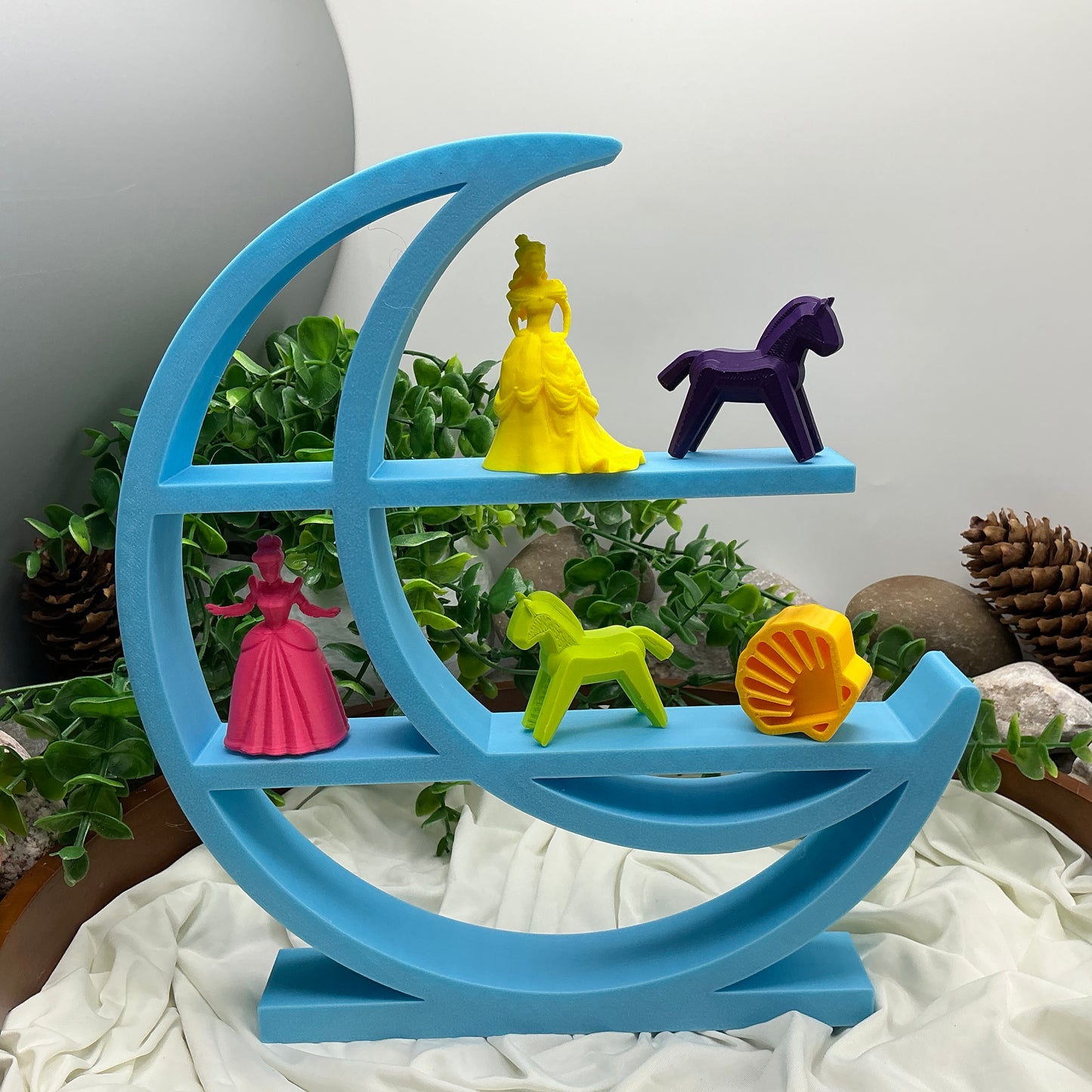 Set of two table top mini shelves Moon & Star glow in the dark