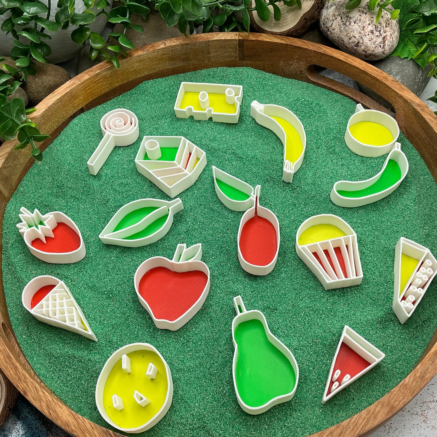 Caterpillar , Butterfly & cocoon 16 piece food set story book telling Sensory Filling Trays Set - Eco-Friendly 3D Printed 19 piece total