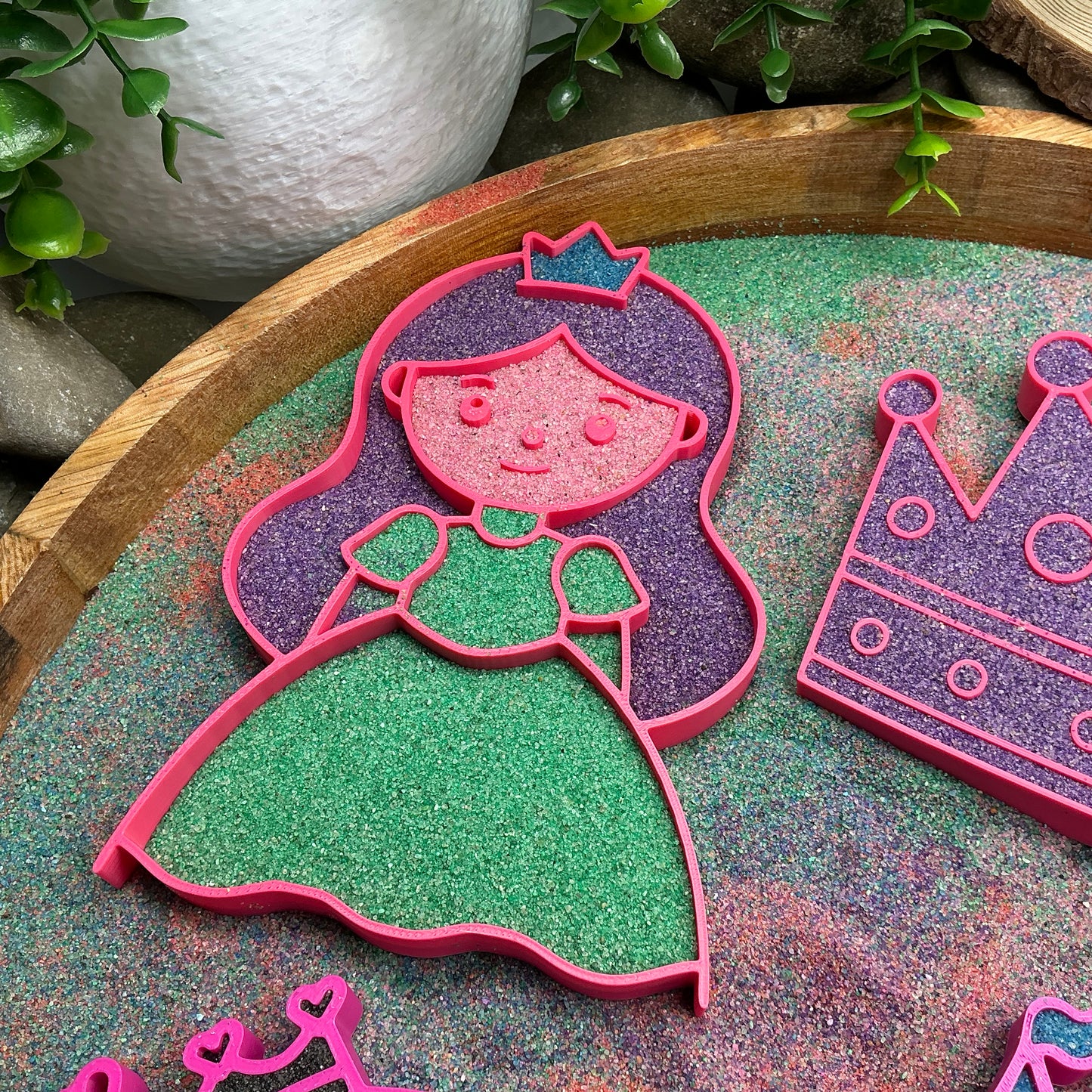 Princess theme fill shapes 4 piece set princess castle crown & mirror
