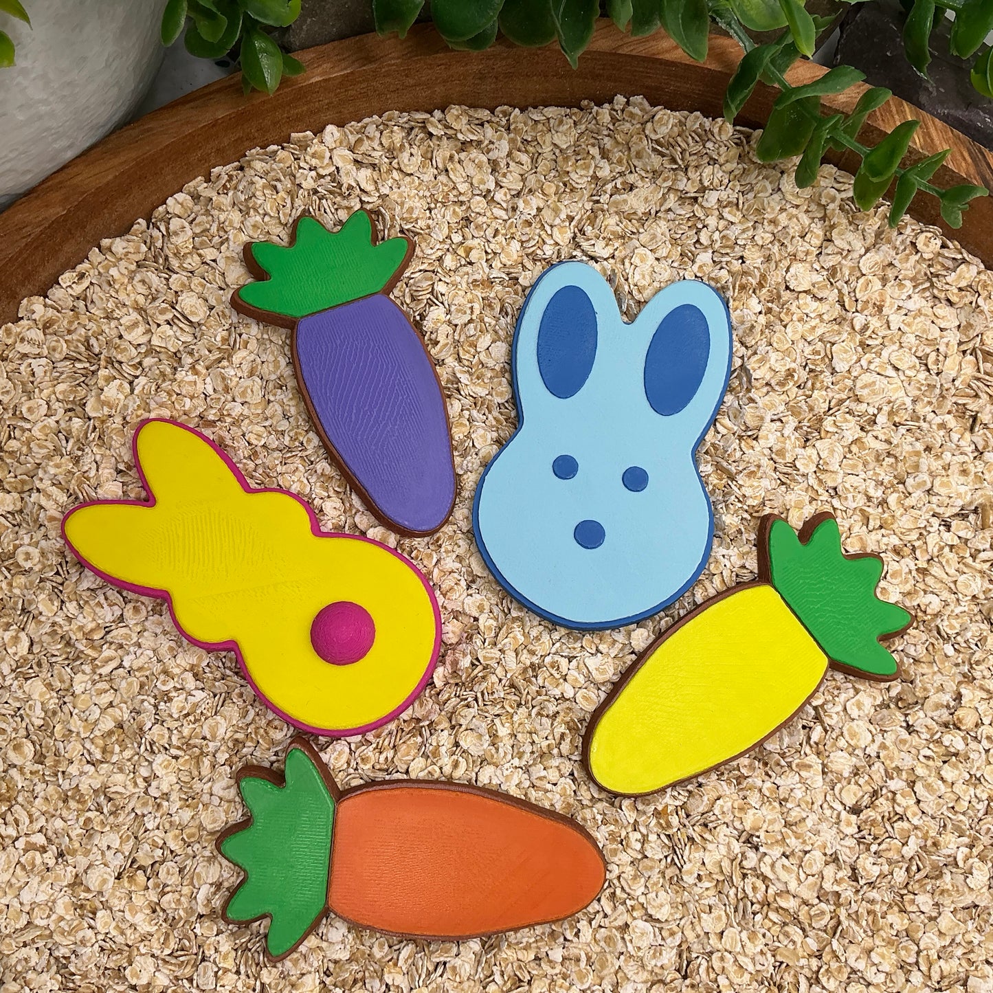 pretend food play kitchen role  play 5 piece set rabbit & carrots cookies