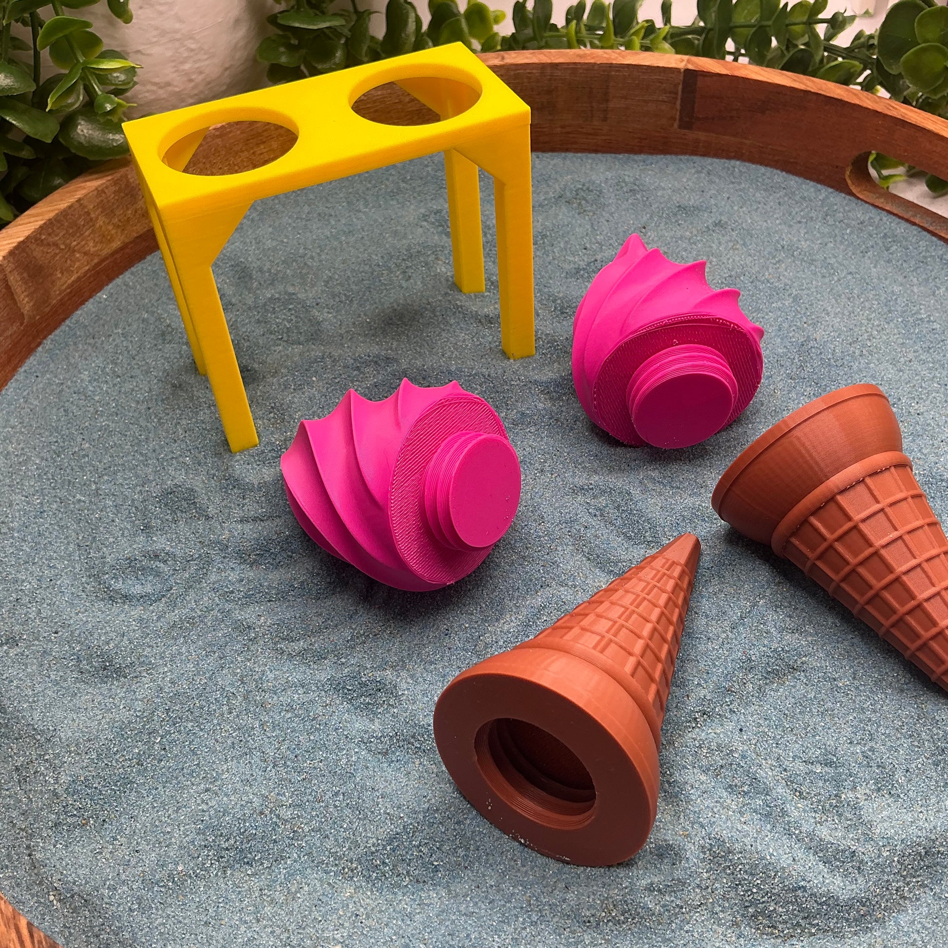 Ice Cream Scoops & Cones Twist Action Role Play Kitchen Food - side view