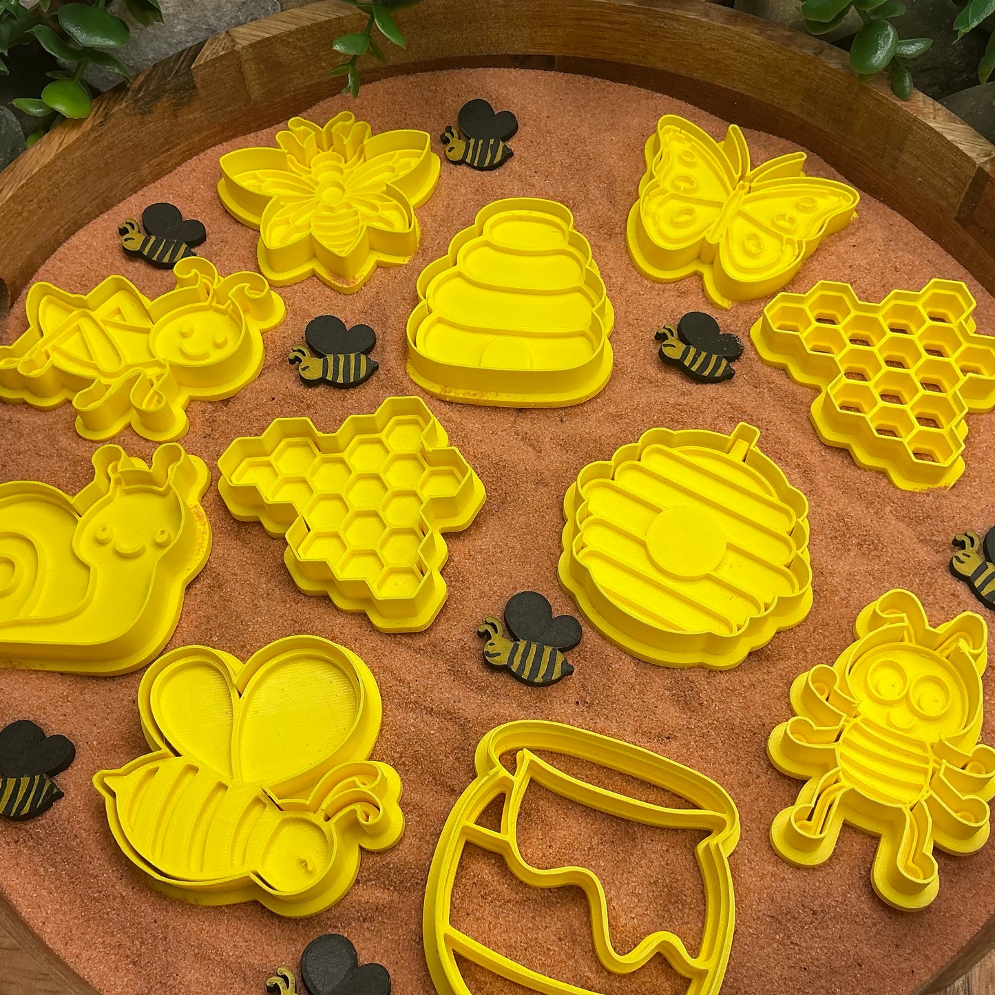 3D-printed spring garden insects play dough cookie cutter mega set - 11 piece with bee, hives, honeycomb, butterfly, wasp, ant, snail and grasshopper - view 6 of 10