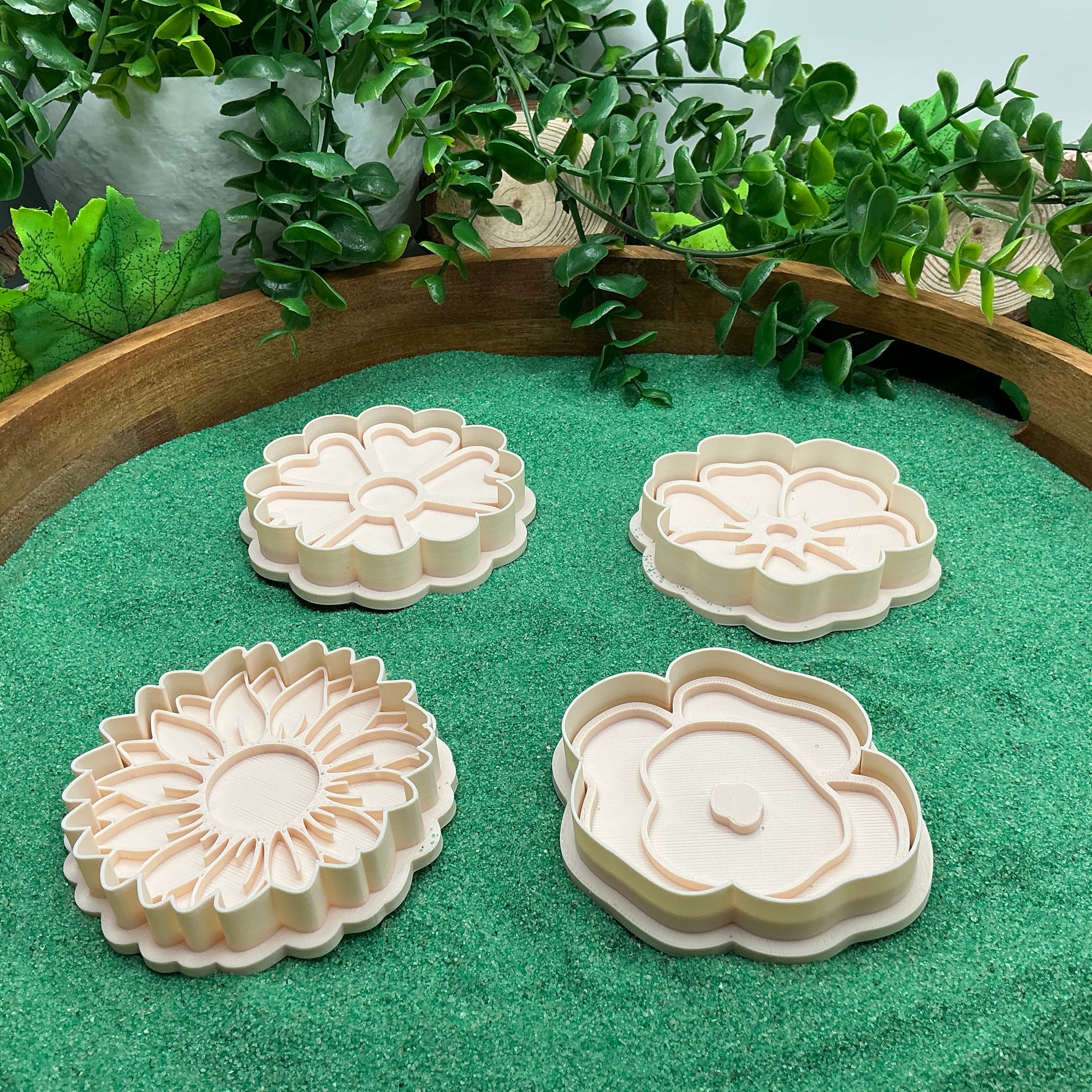 3D-printed flower garden play dough cookie cutter set - 4 piece mini meadow starter set - view 2 of 11
