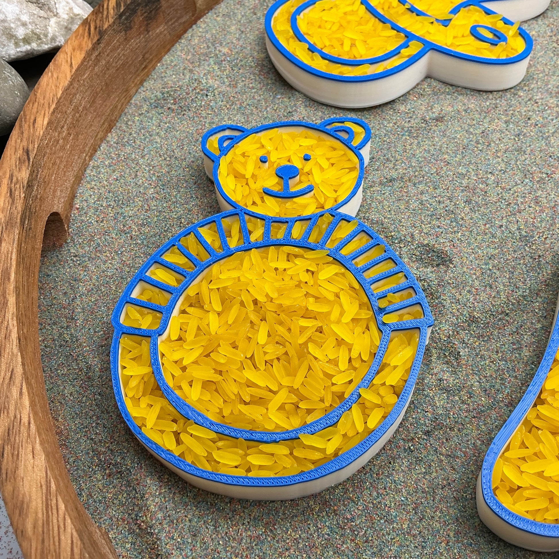 3D-printed baby play sensory filling tray, 5-piece set with dummy, bottle, teddy bear, teething ring and bath - view 8 of 13