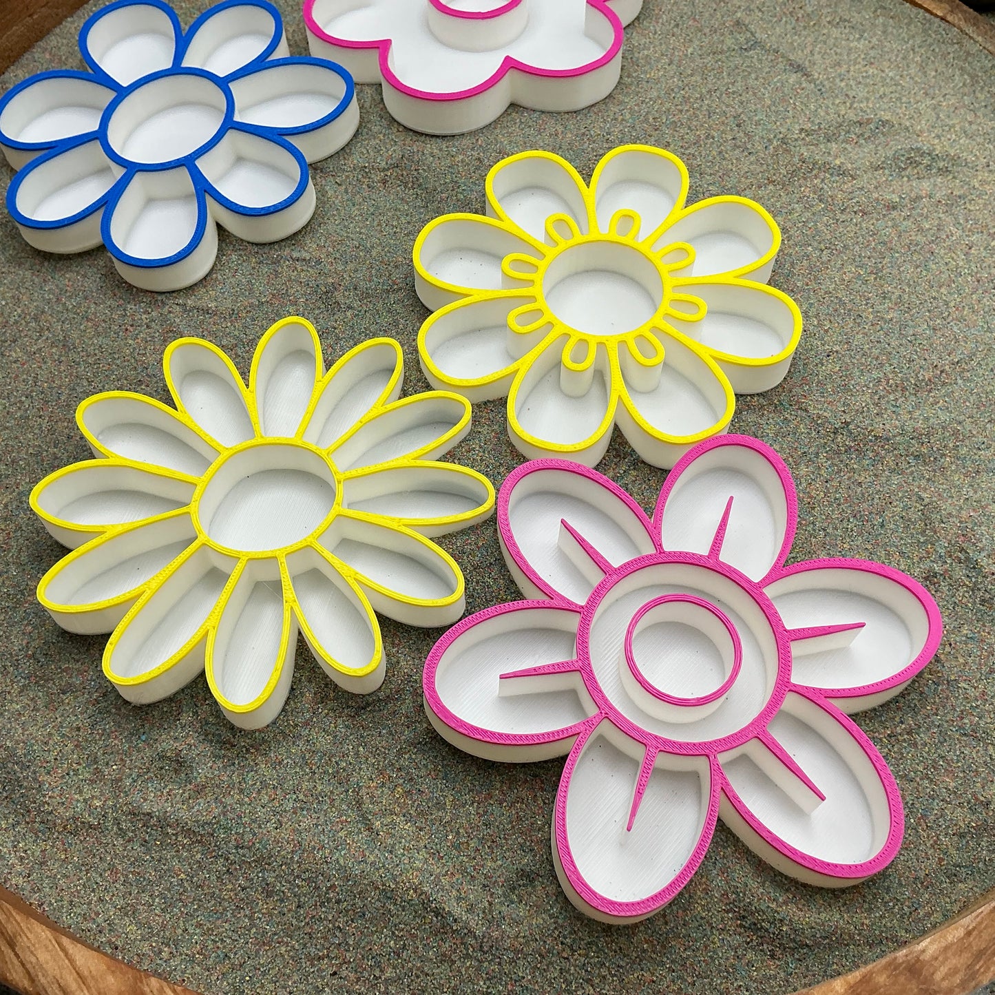 3D-printed flower fill shapes sensory filling tray, 5-piece spring and summer set for tuff trays - view 3 of 12