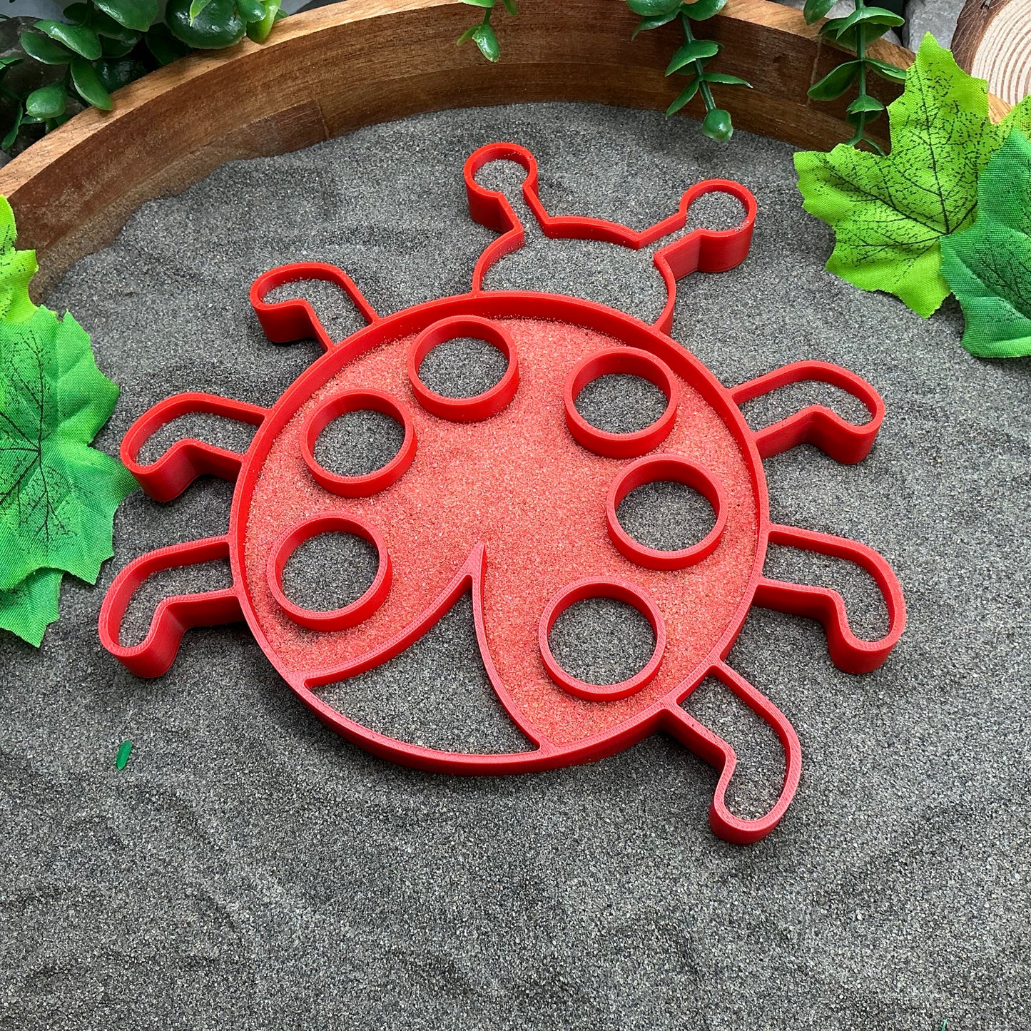 Large Ladybug Sensory Filling Tray - Eco-Friendly 3D Printed for Sand, Rice & Oats