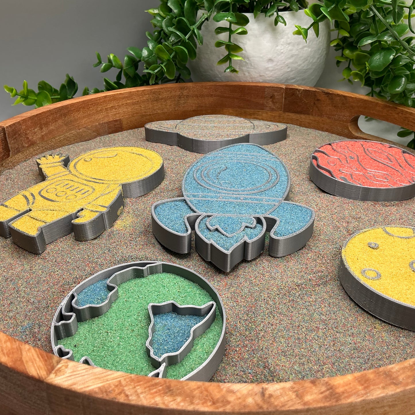 Space Sensory Filling Trays 6 Piece Set - different angle
