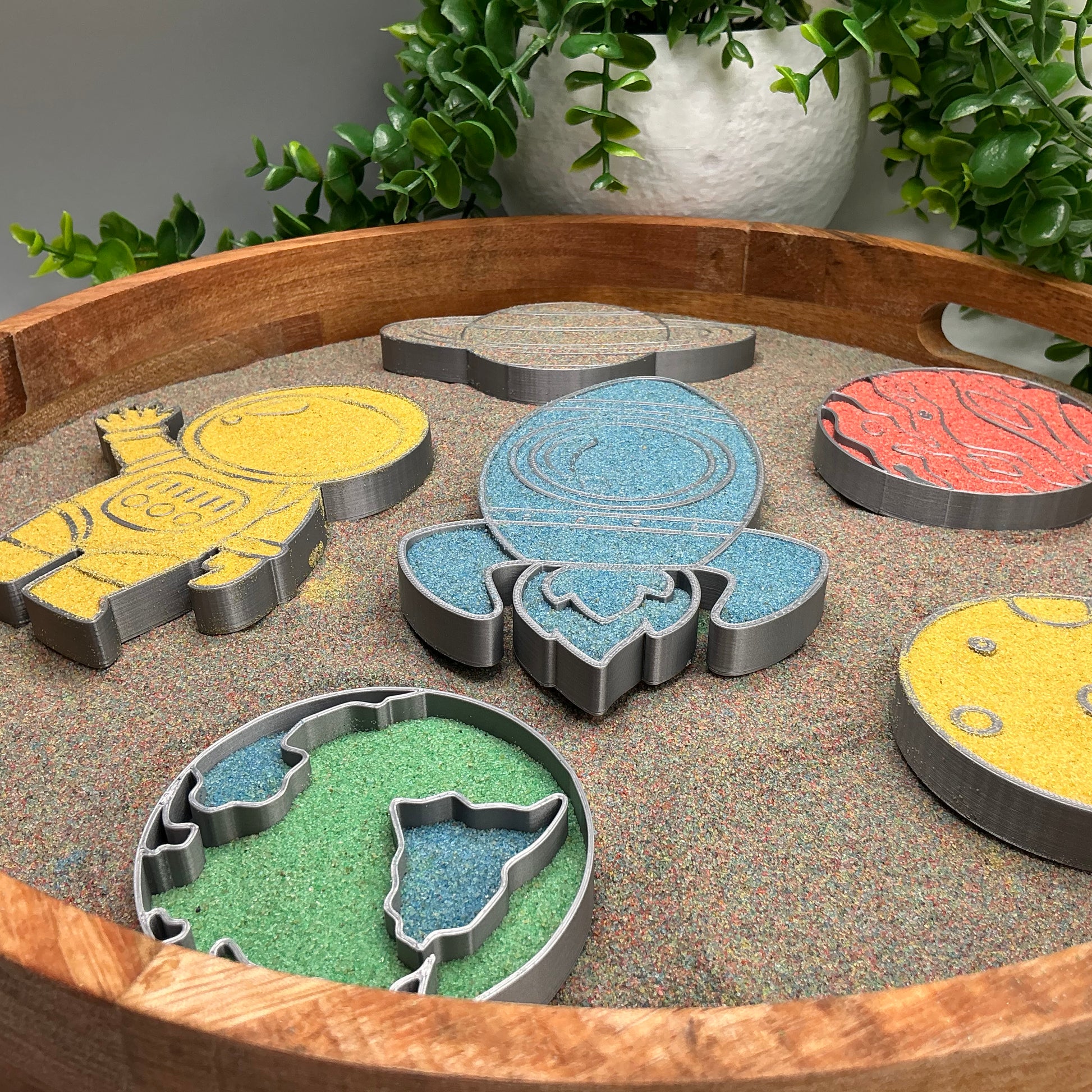 Space Sensory Filling Trays 6 Piece Set - different angle