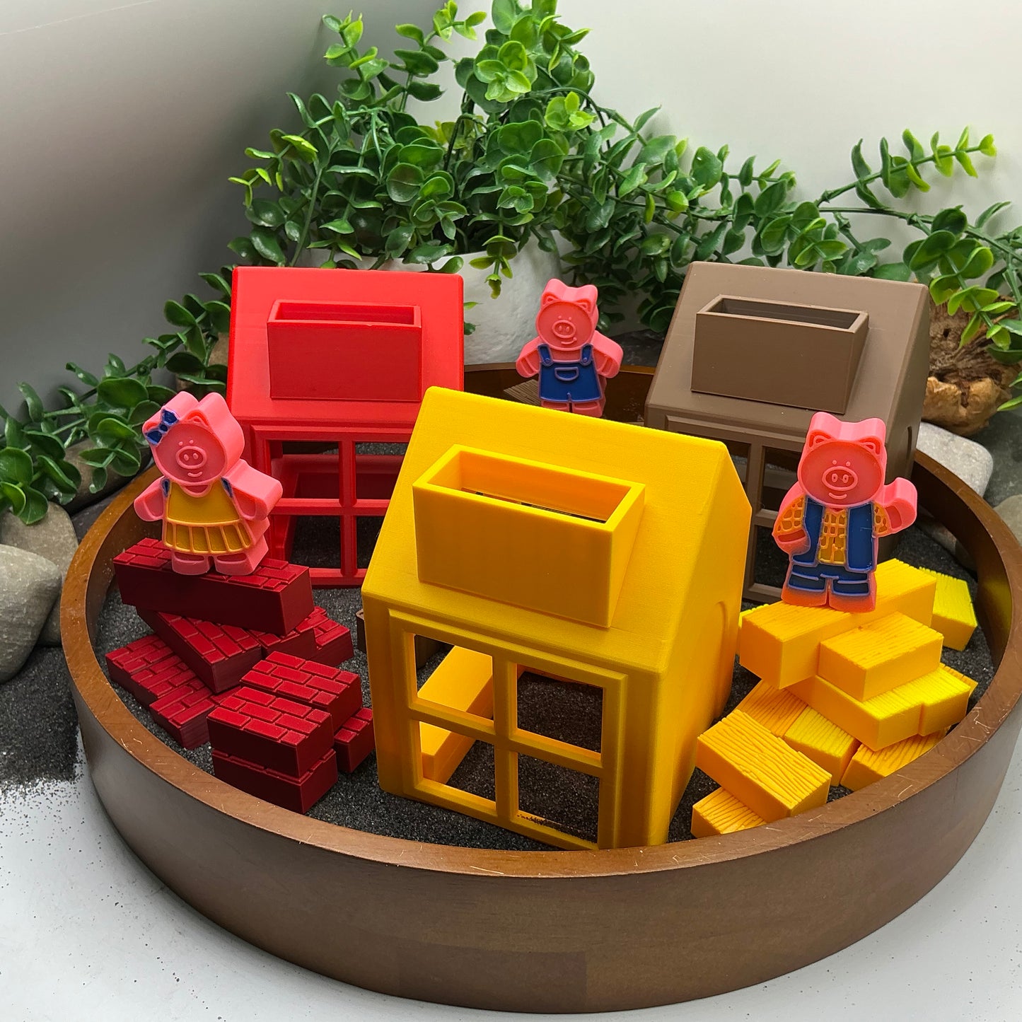Three Little Pigs Story telling set 3D Printed Toys Eco - Friendly
