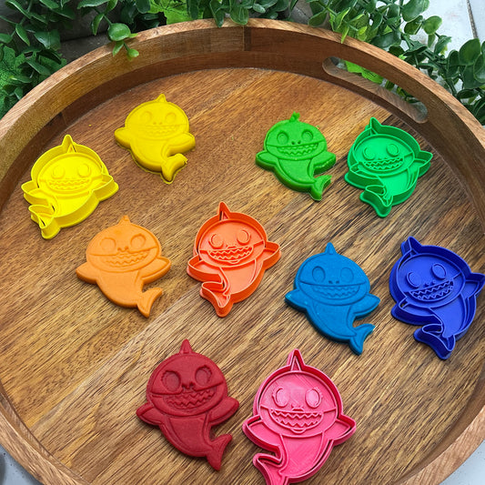 3D-printed shark family play dough cookie cutter set - 5 piece graduated size ocean theme - view 2 of 11
