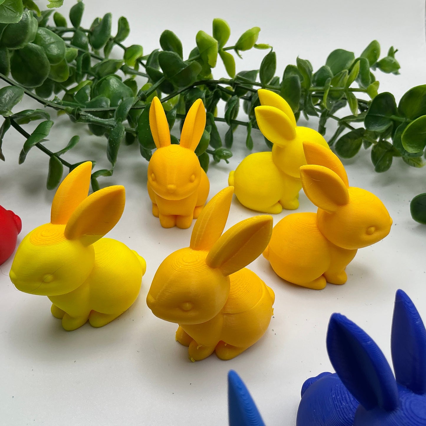 Colourful Bunny Math Counters - 5x Yellow Rabbit Set