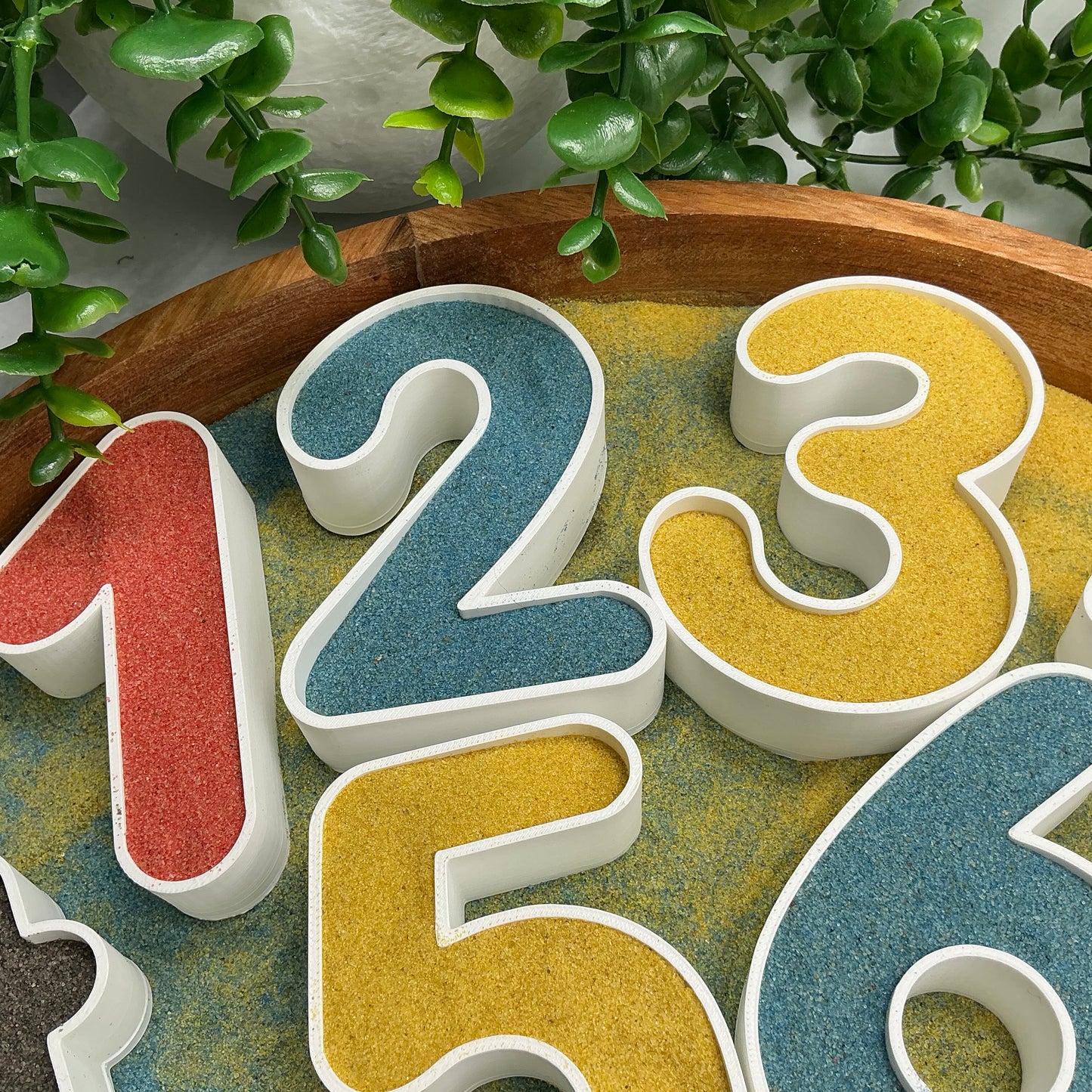 3D-printed large numbers 1 to 10 sensory filling tray for early maths - view 4 of 8