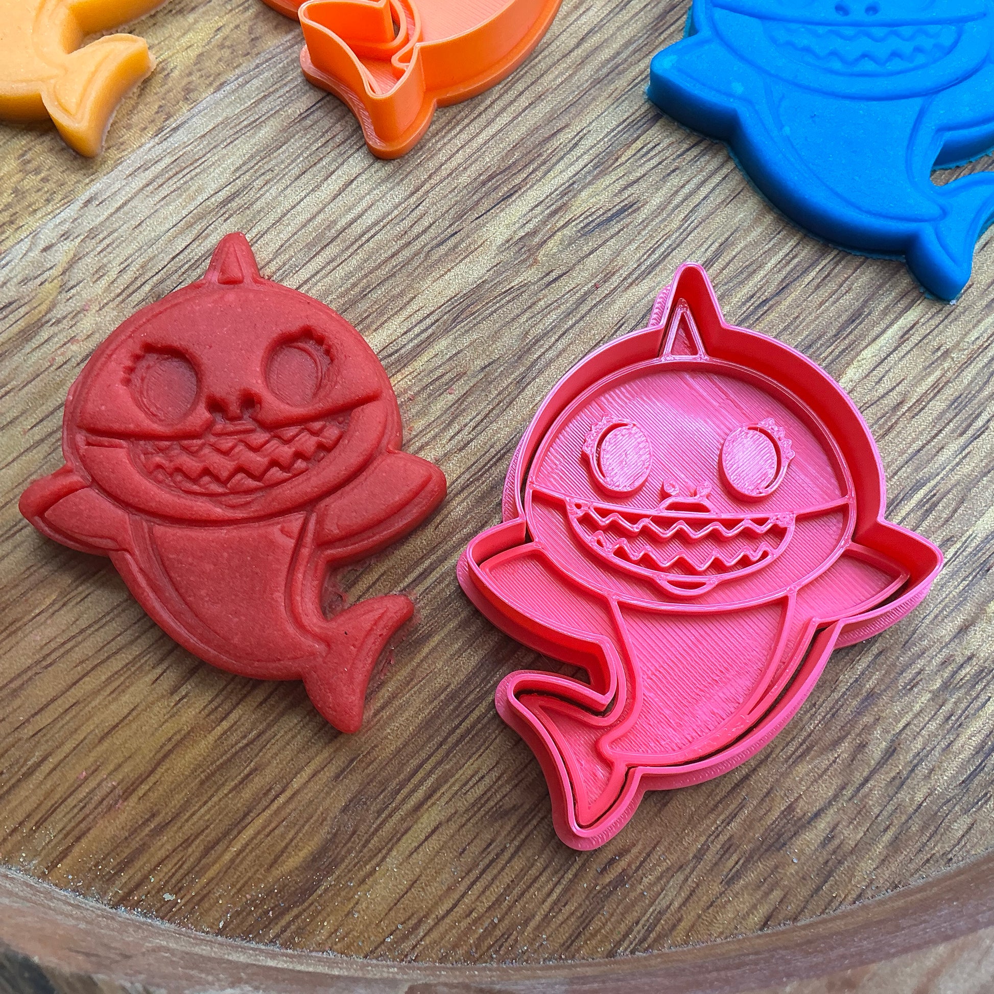 3D-printed shark family play dough cookie cutter set - 5 piece graduated size ocean theme - view 4 of 11
