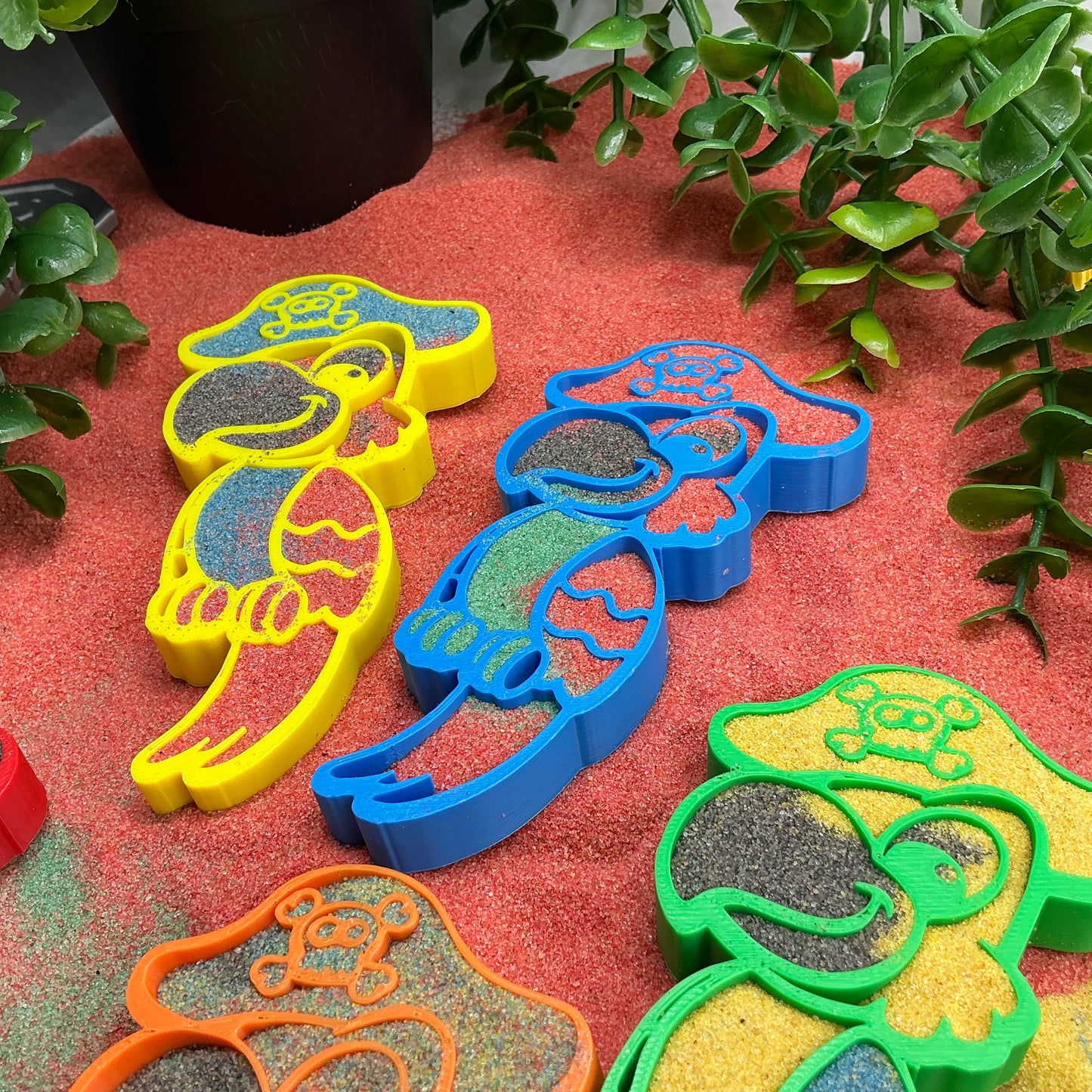 Parrot 3D Printed Sensory Filling Tray's Colourful Parrots 5 Piece Set Eco Frien - View 7