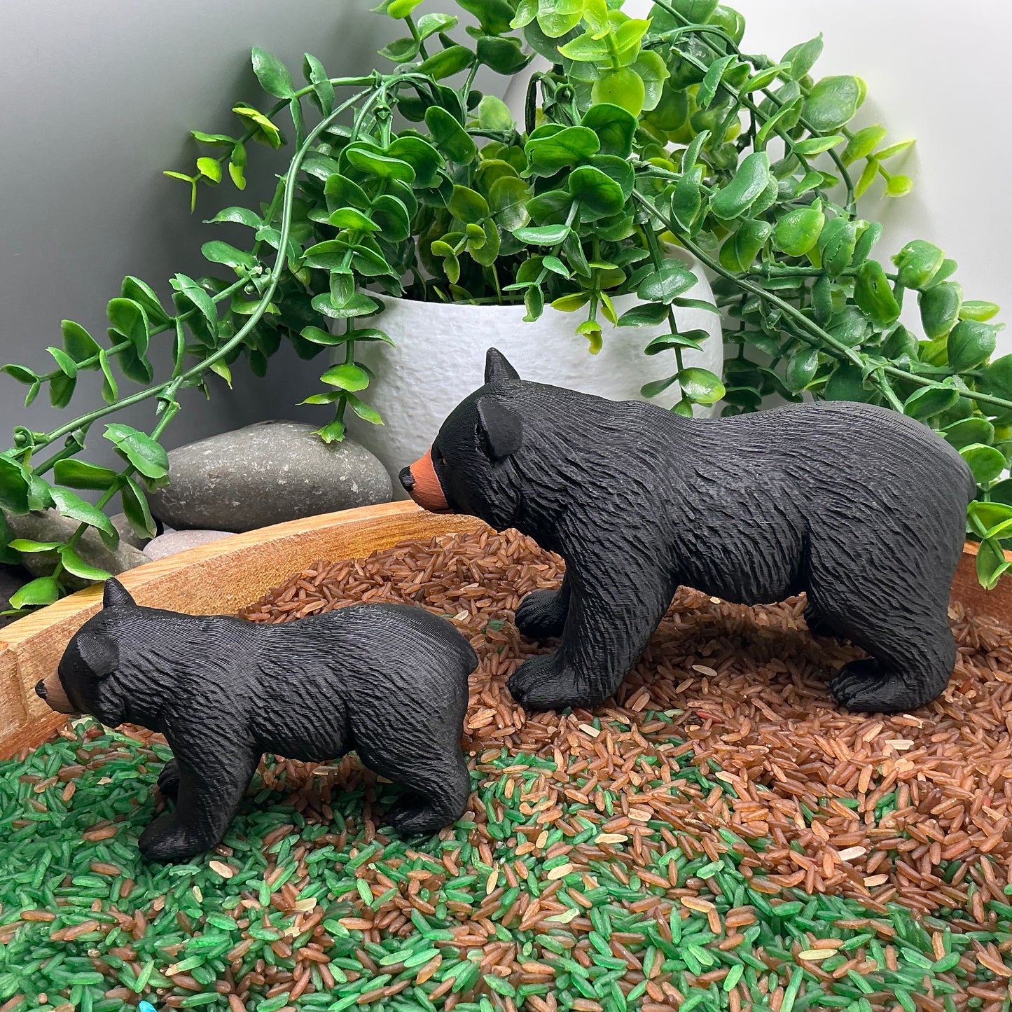 3D Printed Black Bear & three Cubs pretend Role play