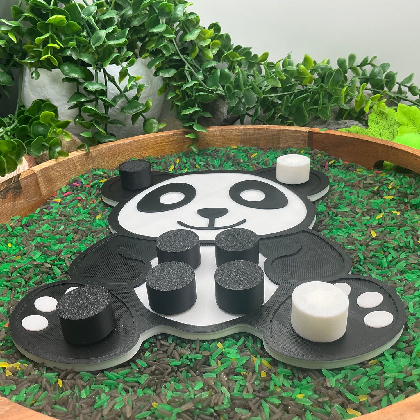 3D-printed animal thread peg board sensory set with screw-on nuts - 6 piece safari set including zebra, panda, lion, crocodile, giraffe and snake - view 9 of 25