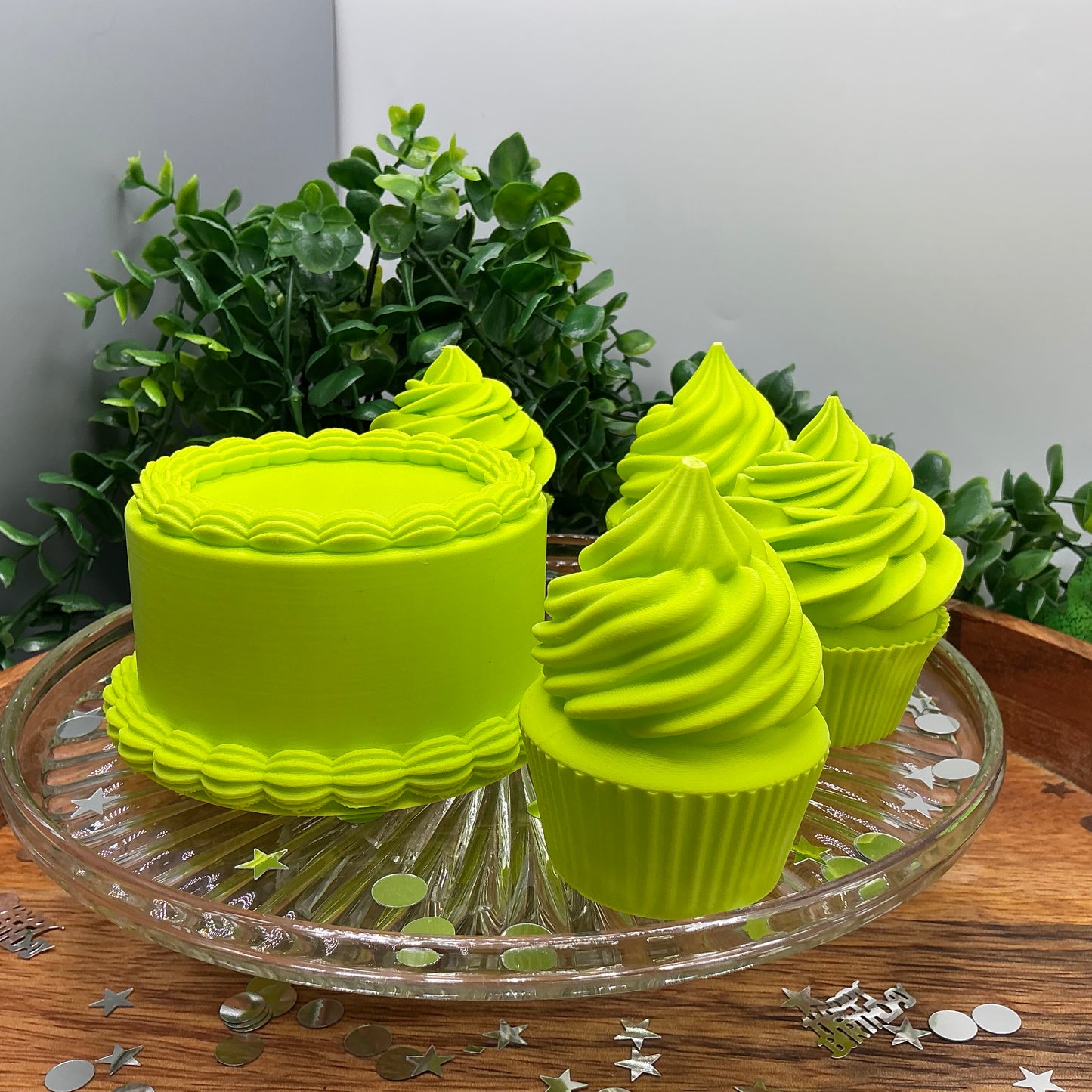 Birthday Cake 3D Printed Play Food Set Eco Friendly Toy Cake & Cupcakes Sensory  - Alternative View