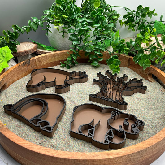 3D-printed bear theme sensory filling tray, 4-piece set for sand and rice tuff trays - perfect for bear hunt storytelling - view 2 of 13