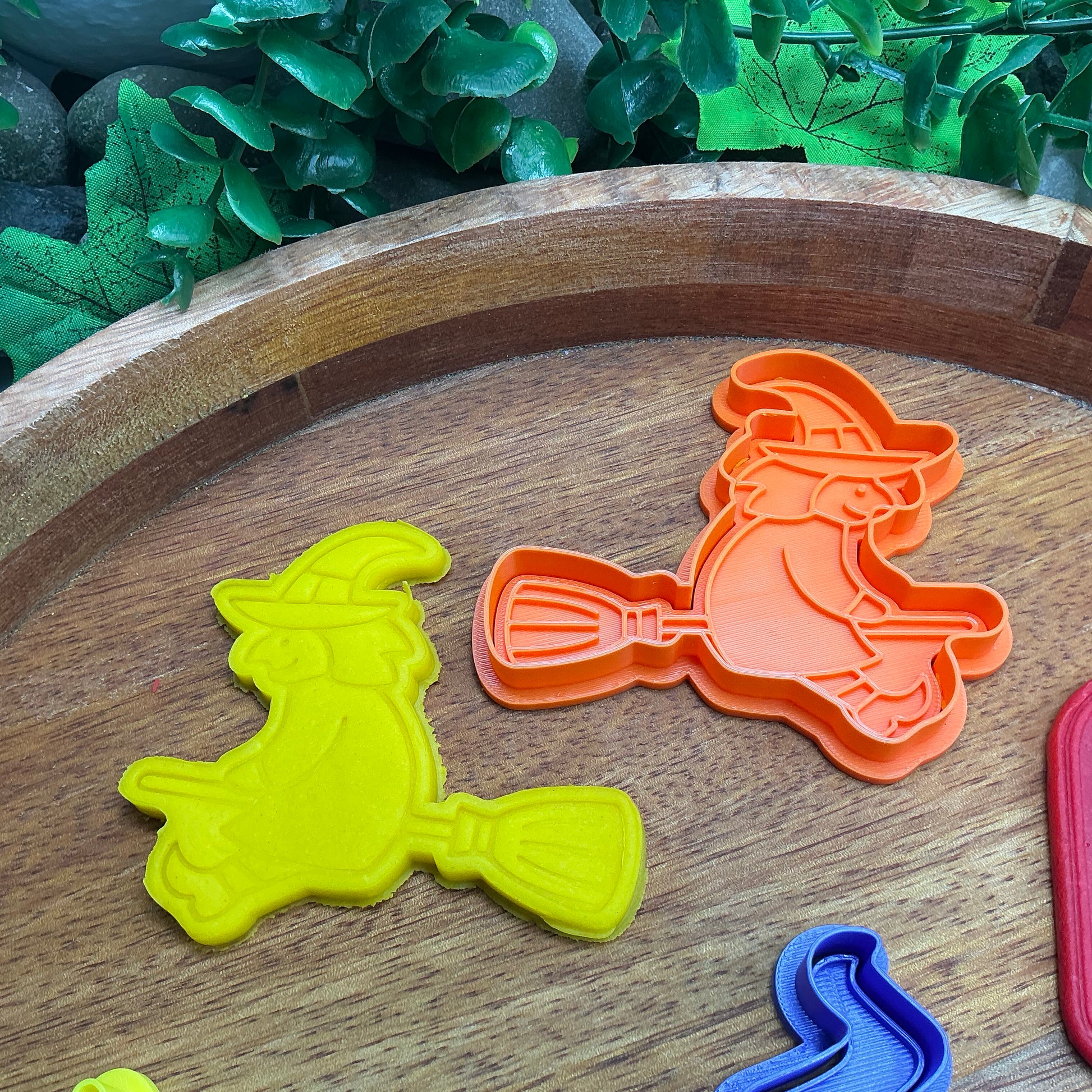 3D-printed witch Halloween play dough cookie cutter set - 4 piece (witch on broom, cauldron, hat and poison bottle) - view 9 of 15