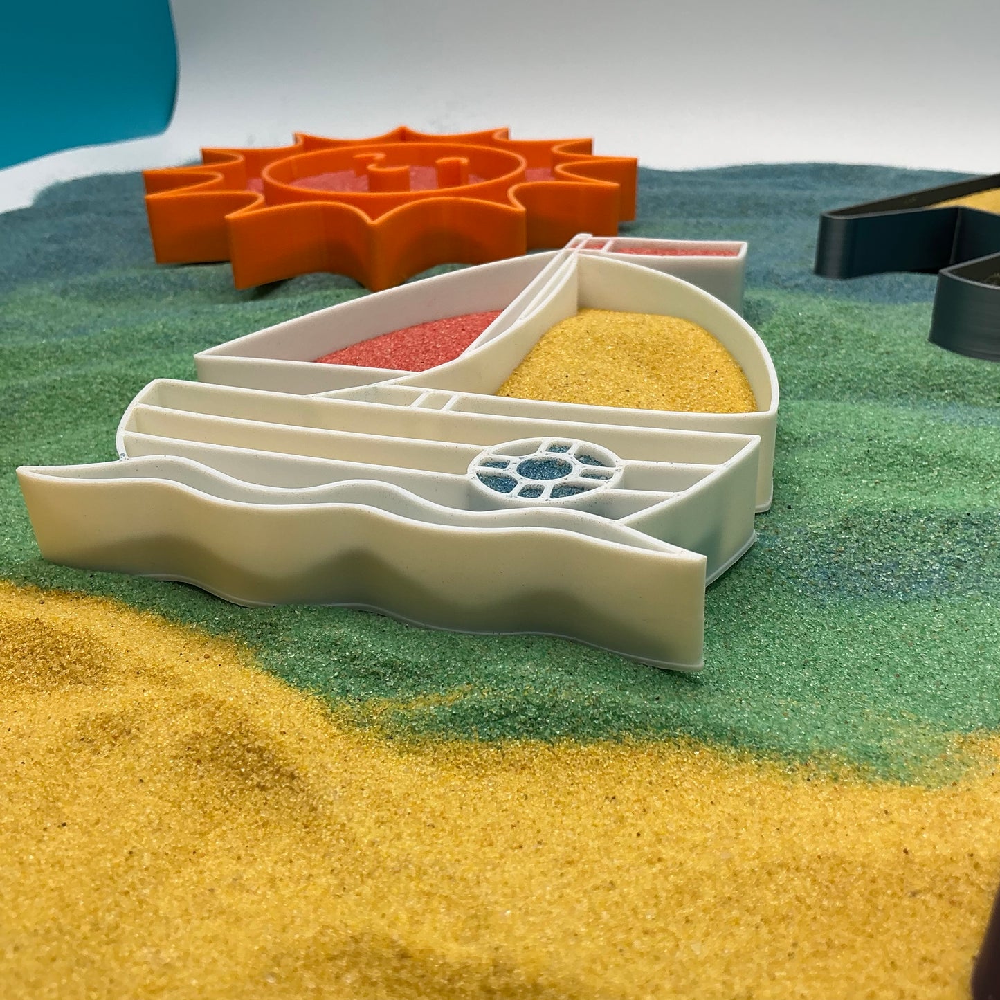 Summer Holiday Sensory Filling Trays Airplane, Boat, Sandcastle or Bucket Eco-Fr - Detail Shot