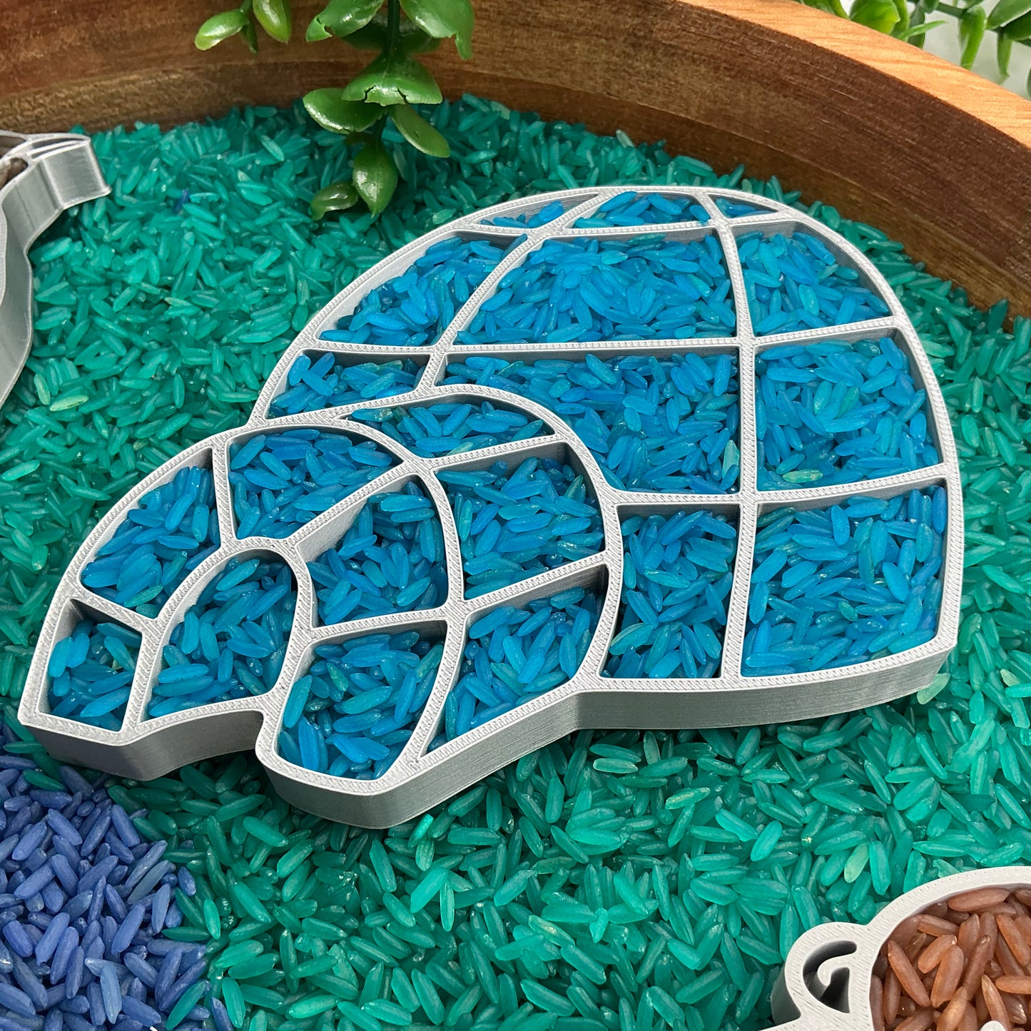 Arctic Sensory Tray Four Piece Set - in use
