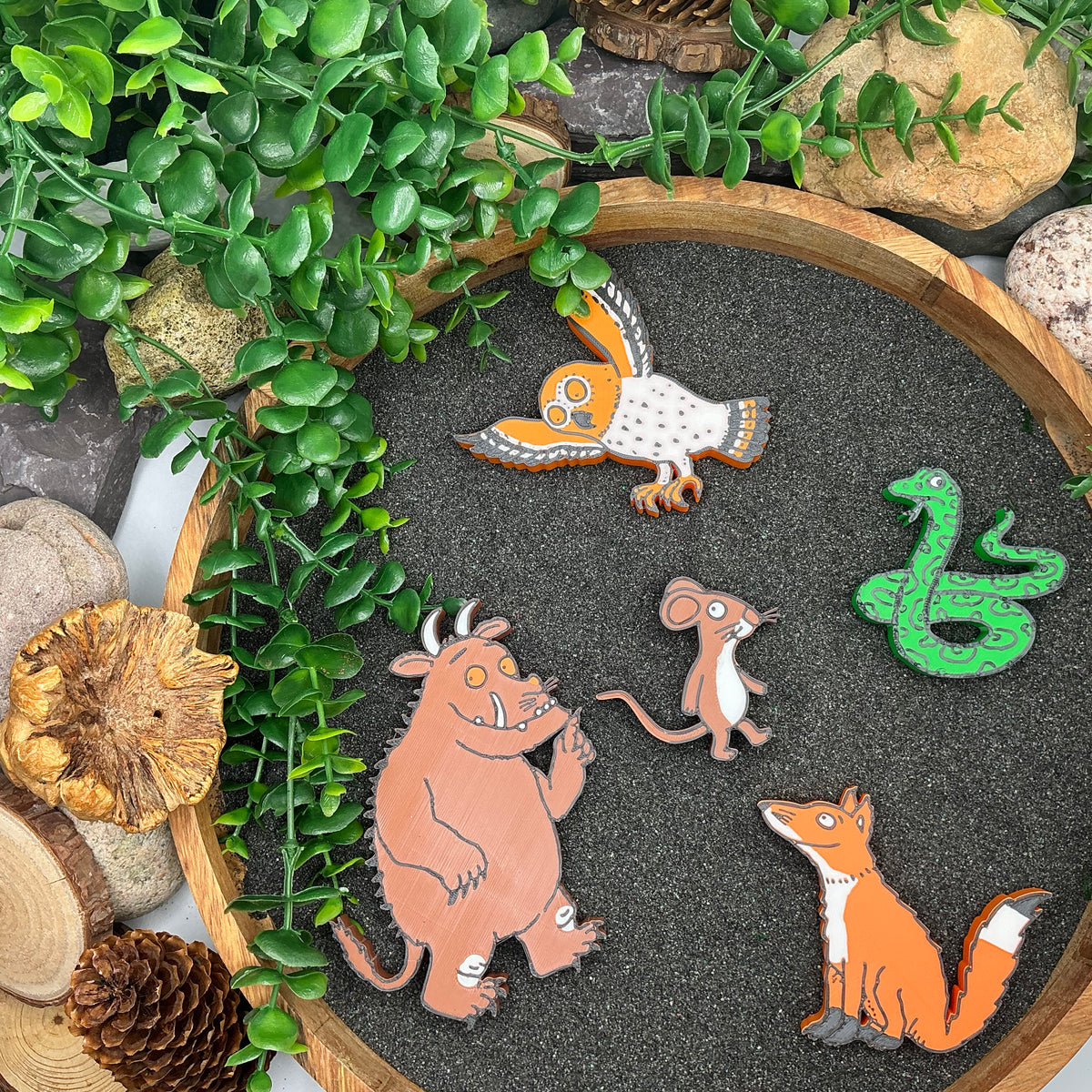 Woodland story character set from above
