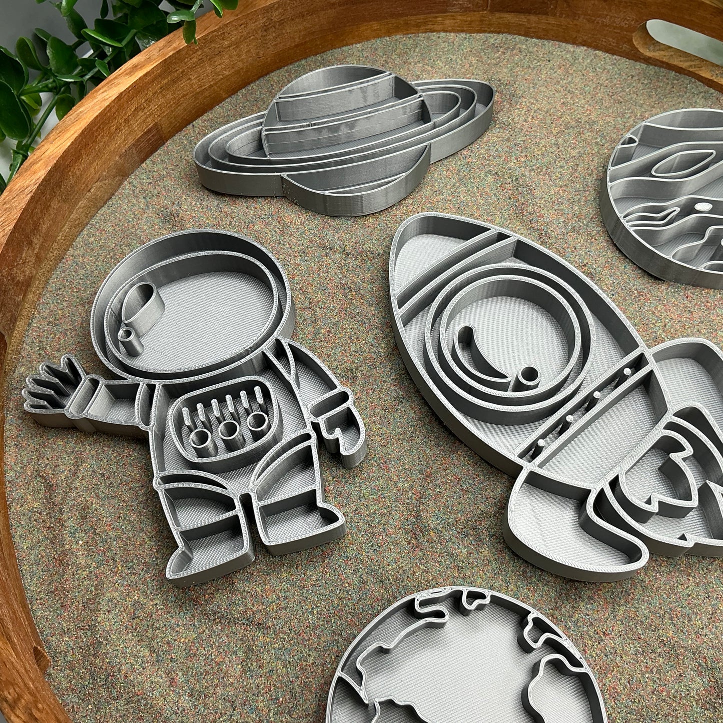 Space Sensory Filling Trays 6 Piece Set - side view