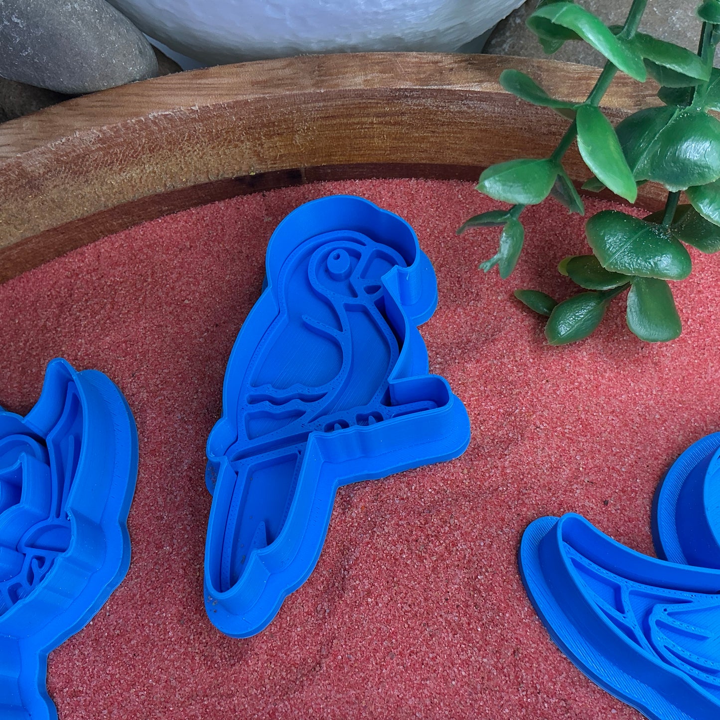3D-printed pirate play dough cookie cutter set - 7 piece with pirate, ship, treasure chest, parrots and palm tree - view 10 of 13