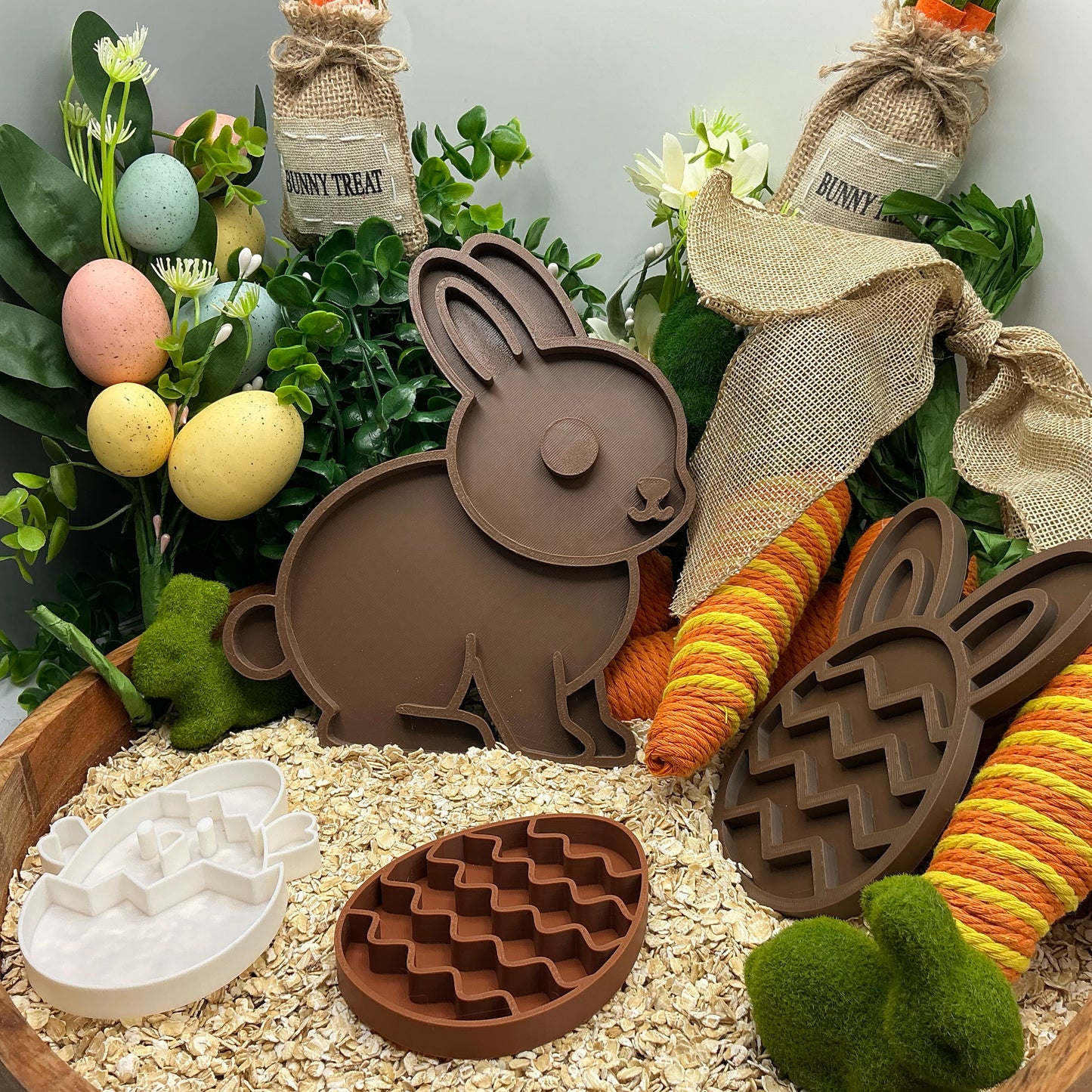 4-Piece Mixed Easter Shaped Sensory Filling Tray's Bunny Easter Egg Eco-Friendly - Alternative View