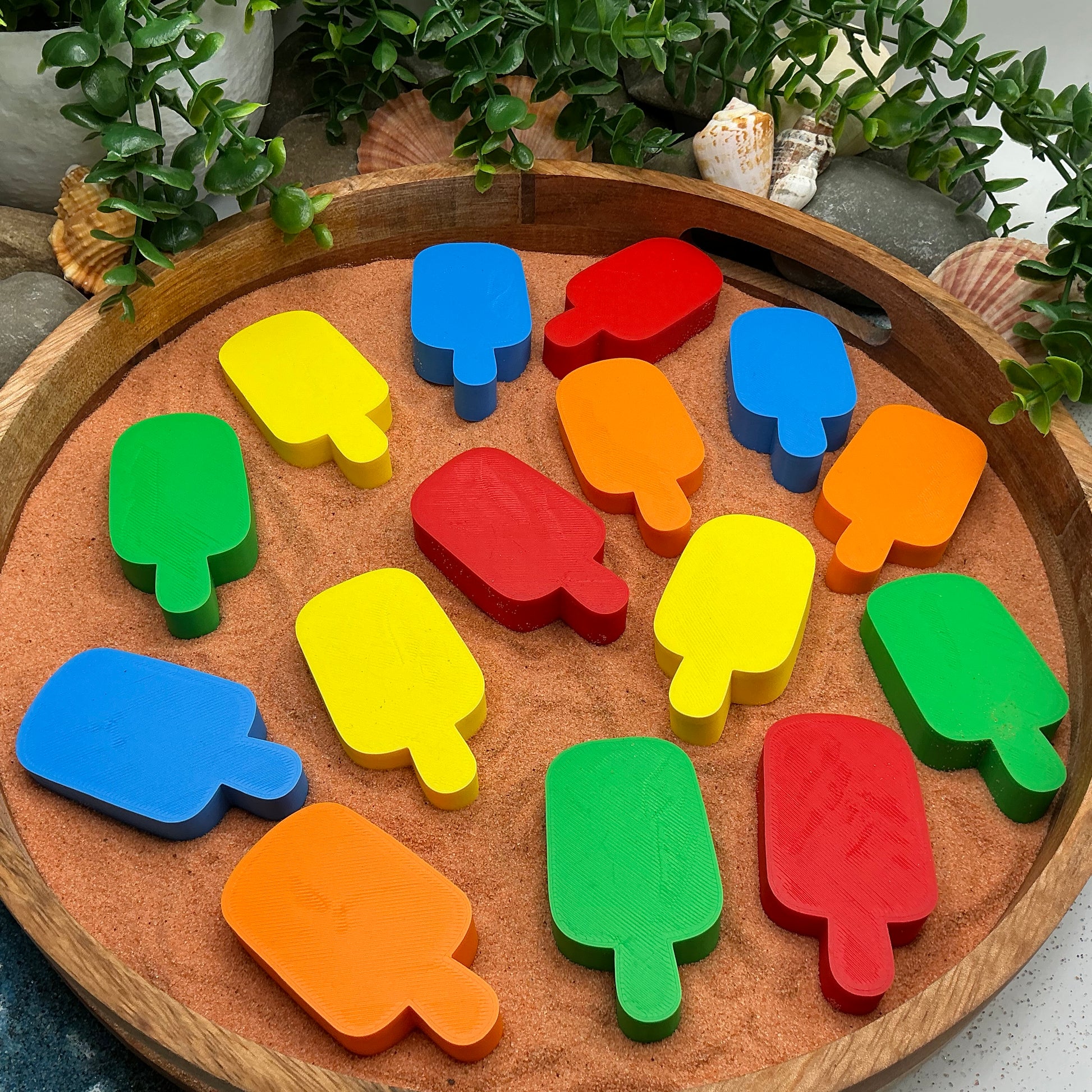 3D-printed ice cream lollies sensory fill shape set - 15 piece with 3 each of yellow, red, orange, blue and green - view 5 of 13