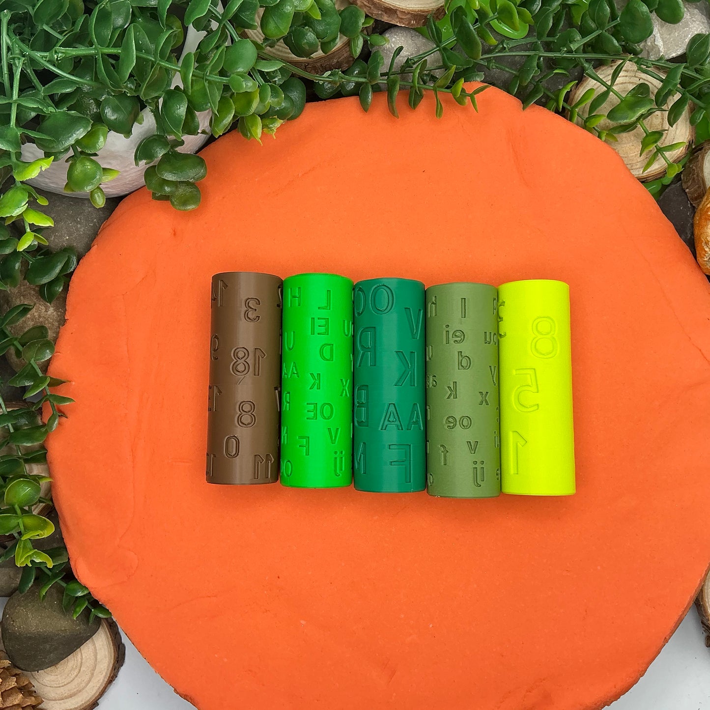 Letter & Numbers Rolling Pin for play dough