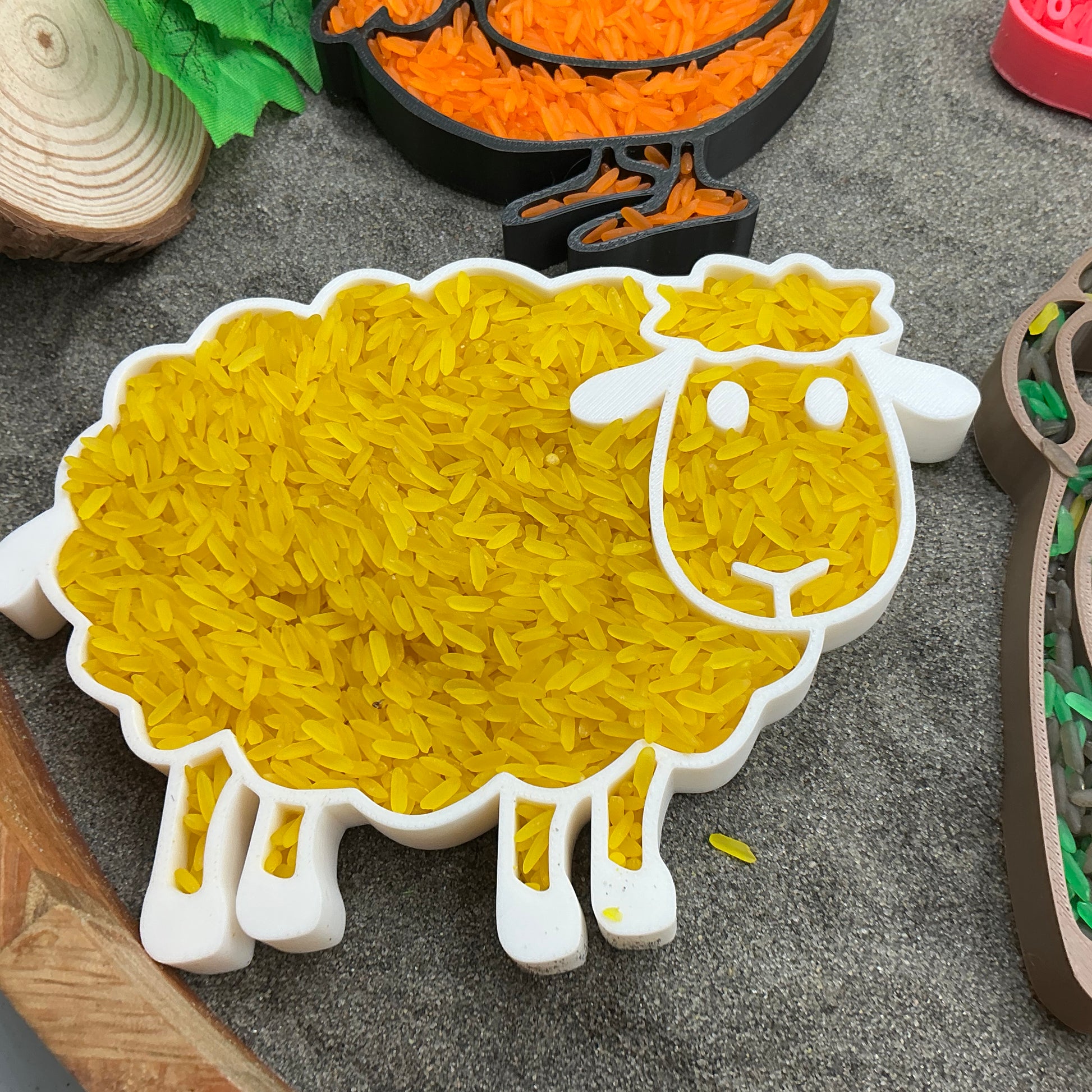 3D-printed farm animals sensory filling tray 4-piece set - cow, pig, sheep and chicken - view 9 of 12