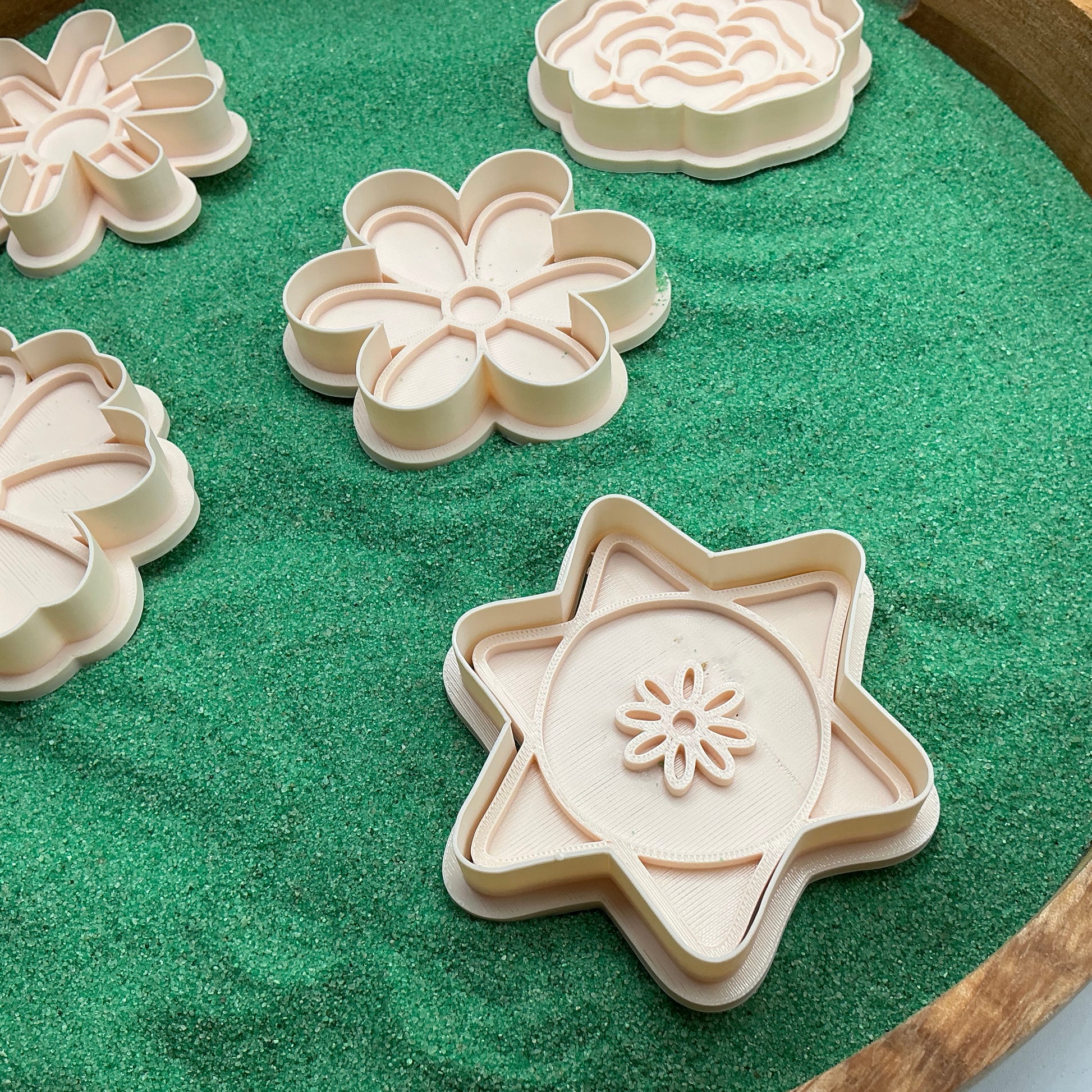 3D-printed flower garden play dough cookie cutter set - 5 piece spring and summer garden theme - view 4 of 10