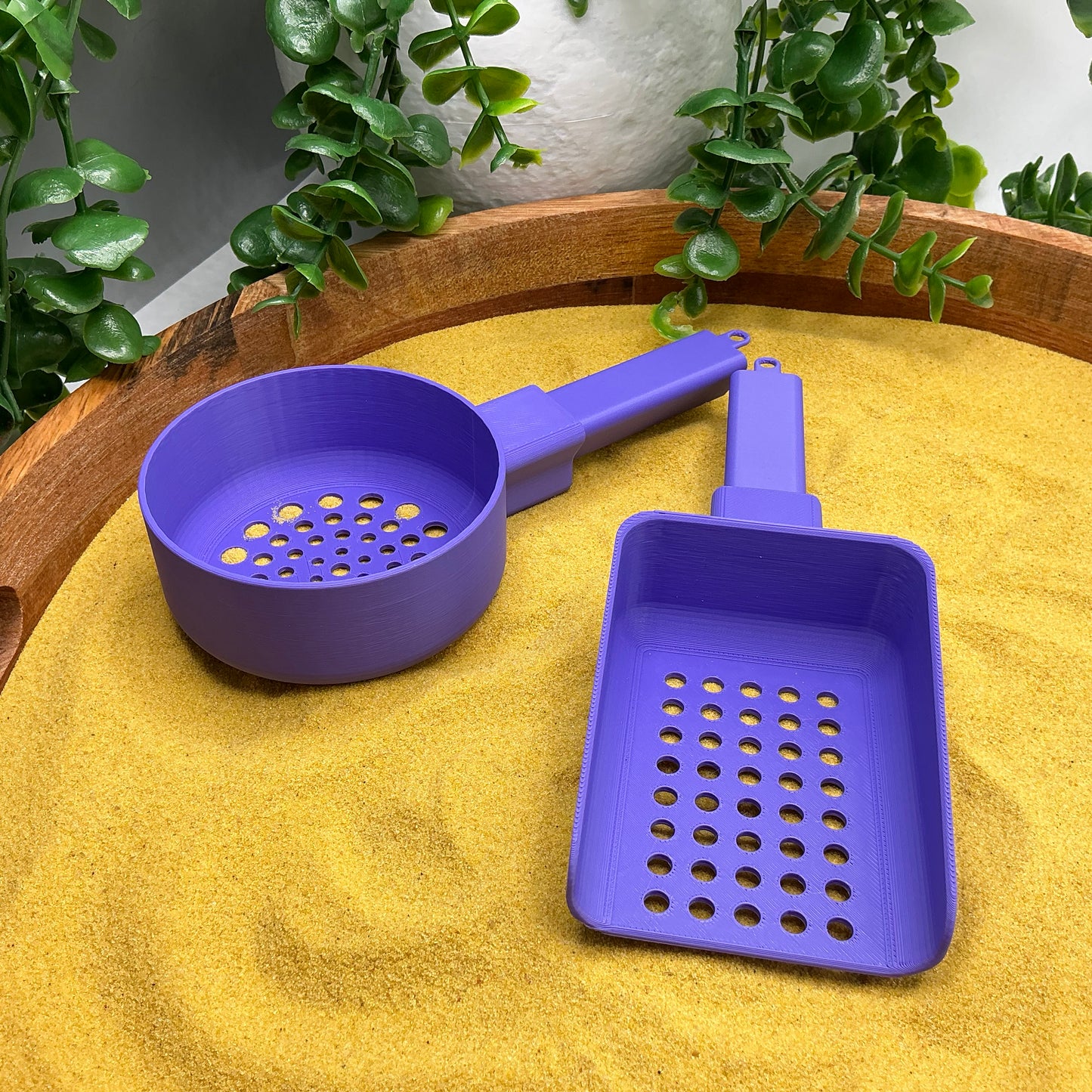 Sand & Water Sieve Set (2 Piece) Sieve Set for Sand Tray & Water Trays - scale reference