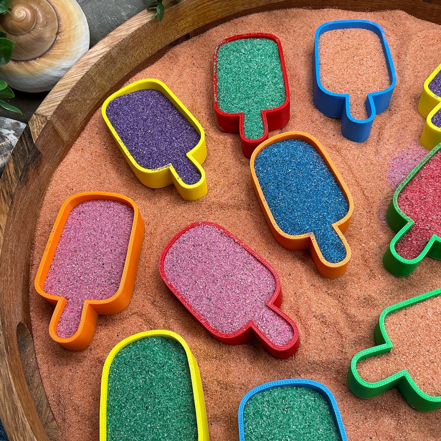 3D-printed ice cream lollies sensory fill shape set - 15 piece with 3 each of yellow, red, orange, blue and green - view 11 of 13