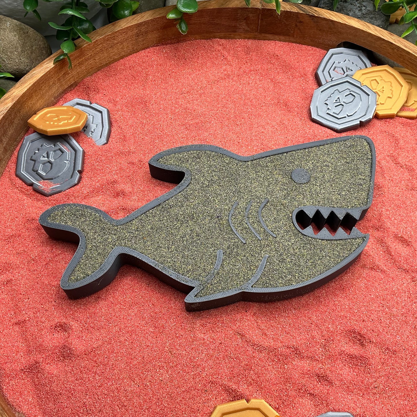 Large 3D-printed shark sensory filling tray for sand and rice tuff trays - ocean and under the sea topic - view 3 of 4