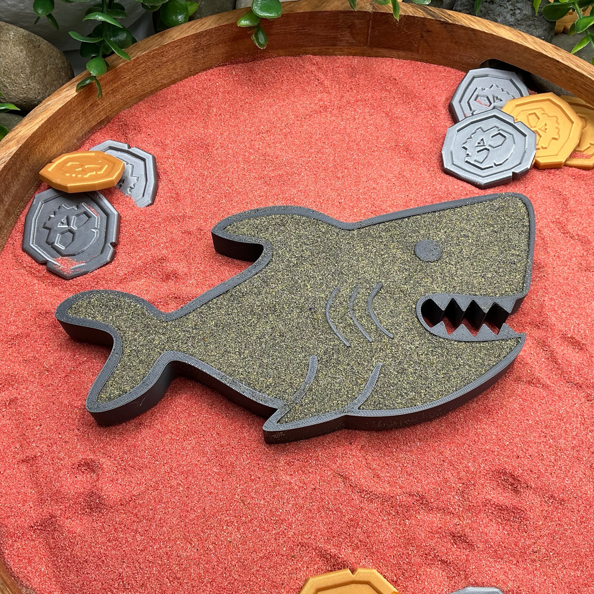 Large 3D-printed shark sensory filling tray for sand and rice tuff trays - ocean and under the sea topic - view 3 of 4