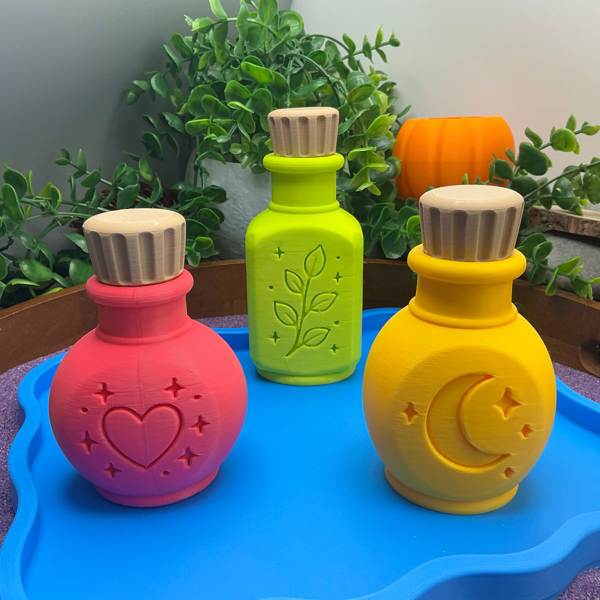 Potion Play Set - 14 Piece Sensory Play Kit with Potion Bottles, Cups, Mixing Bowl, Mini Fire Pit & Trays